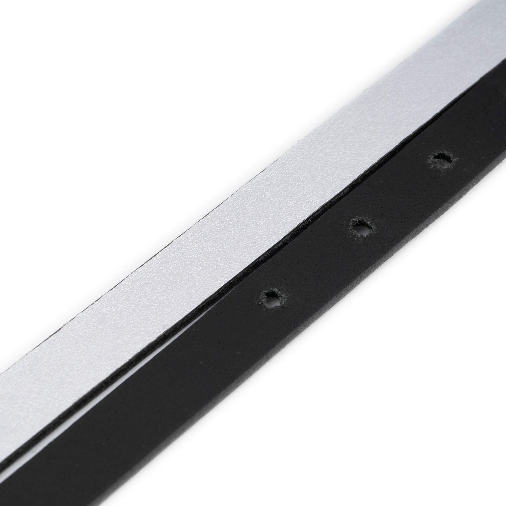 1.5 cm Silver Leather Belt Strap Replacement for YSL Buckles - Women's Fashion Accessory for Dresses, Jeans & Office Wear