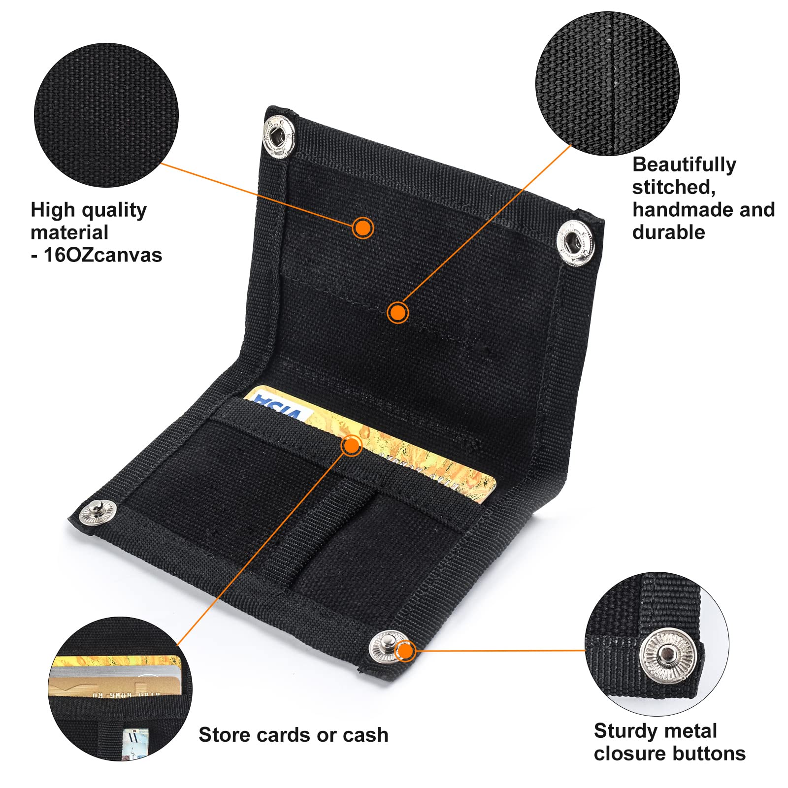 Kosibate EDC Pouch - Compact Tactical Gear Organizer for Knife, Flashlight, Pen & Cards | Slim Pocket Carry Pouch for Men | Perfect for Outdoor, Hiking, Camping & Everyday Essentials (Black)