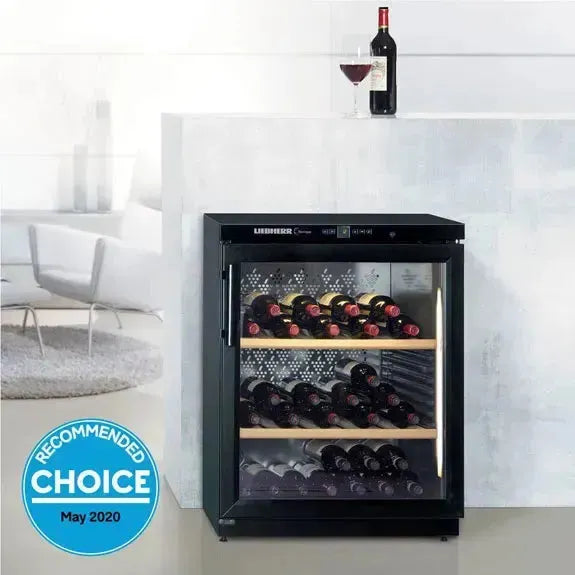Premium Liebherr 60 Bottle Single Zone Wine Cooler - Black | Professional Wine Storage Cabinet for Home, Restaurant & Wine Cellar | Ideal for Red, White & Sparkling Wines