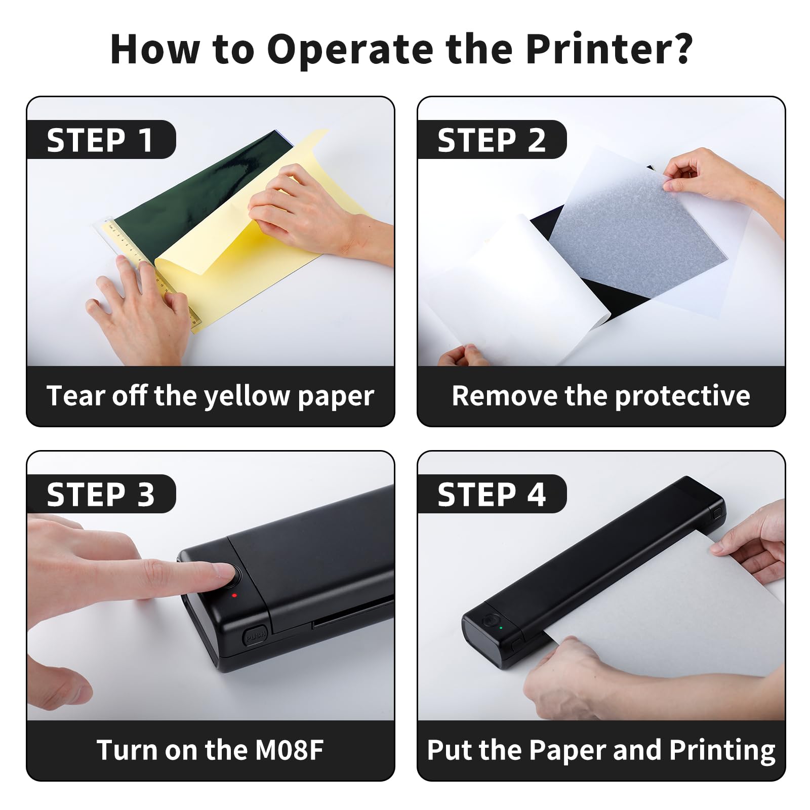 Zoolion M08F Tattoo Stencil Printer - Thermal Transfer Machine for Tattoo Artists with 10Pcs Transfer Paper | Compatible with Phone, Tablet & PC | Perfect for Tattoo Studio, Home Practice & Professional Tattooing