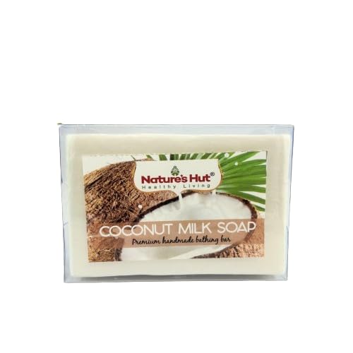 Organic Coconut Milk Soap Bar - Premium Natural Handmade Soap for Dry & Sensitive Skin (125g, Pack of 3) - Moisturizing Body Wash, Face Cleanser & Shower Soap for Daily Skincare Routine