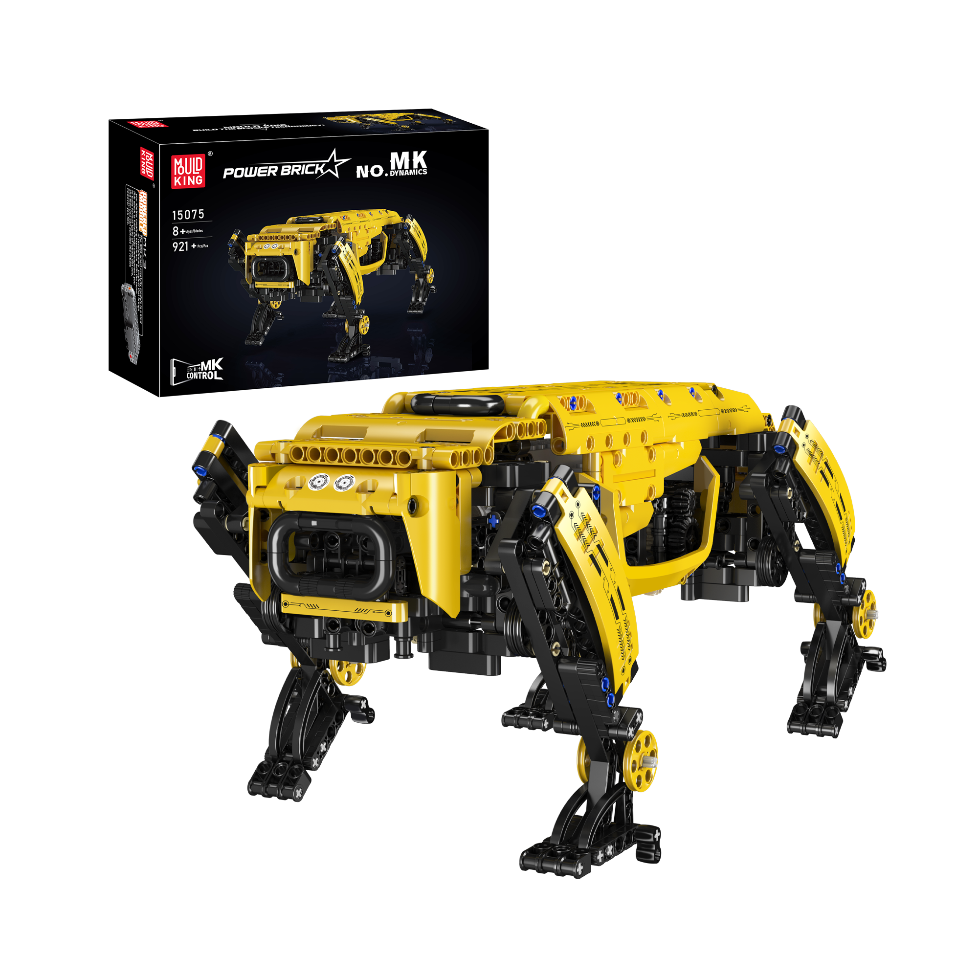 Mould King 15066S Boston Robot Dog STEM Building Kit - 921 PCS Remote Control Robot Toy for Kids & Adults | Educational Science Project, Birthday Gift, Interactive Playtime