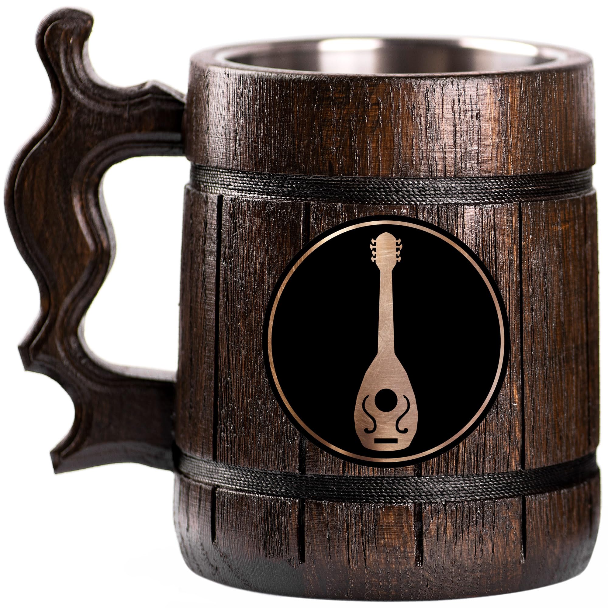 Custom DnD Bard Beer Mug - Personalized Dungeons & Dragons Wooden Tankard Stein - Unique Gamer Geek Gift for Men, Him, Dad, Father - Perfect for D&D Game Nights, Weddings & Anniversary Celebrations