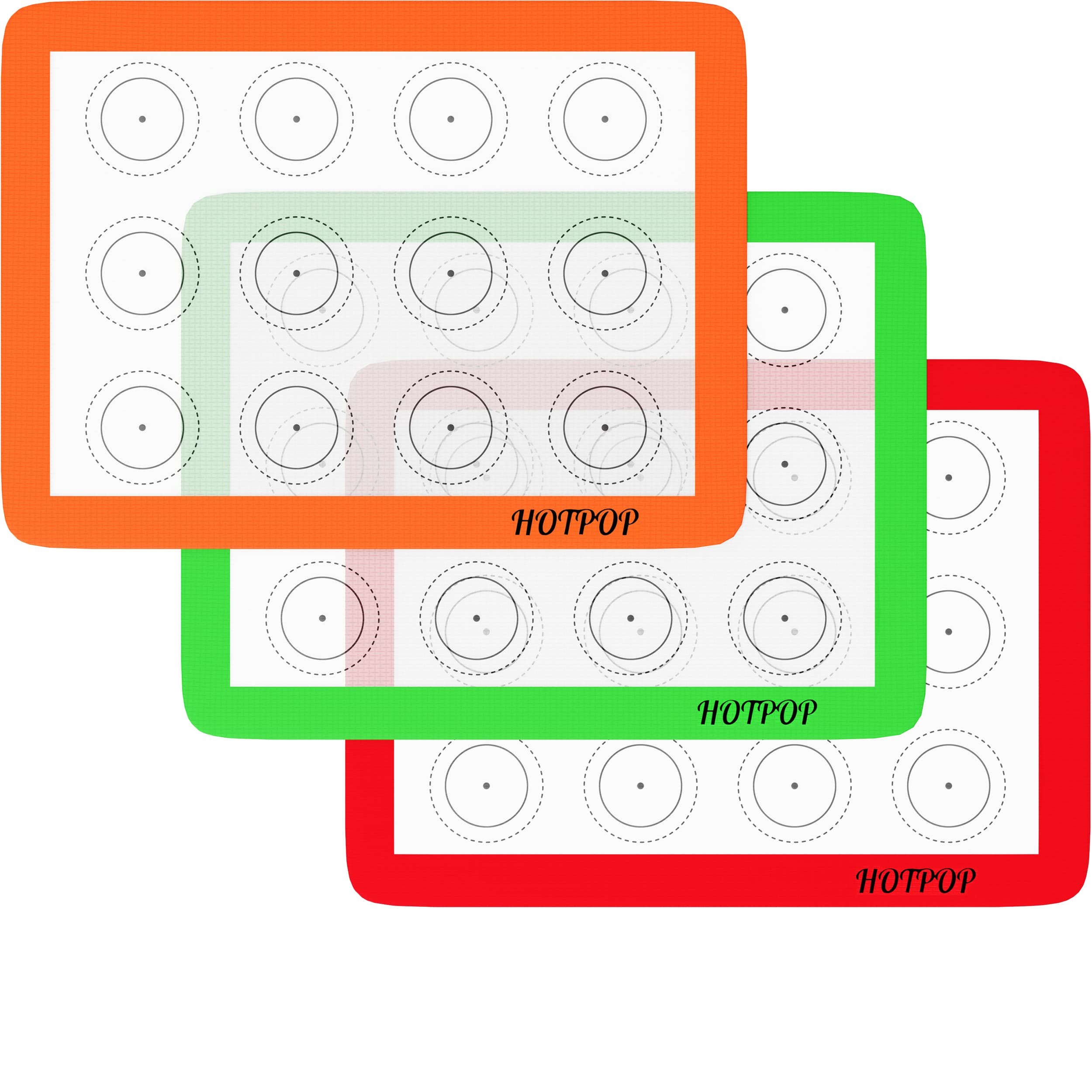 Non-Stick Silicone Baking Mats 0.75mm - Reusable Silicone Sheets for Baking Pans, Pastry Rolling with Measurement Guides - Perfect for Macarons, Cookies, Bread & Pastry Making (Set of 3 Quarter Size) - Ideal for Home Bakers & Professional Kitchens