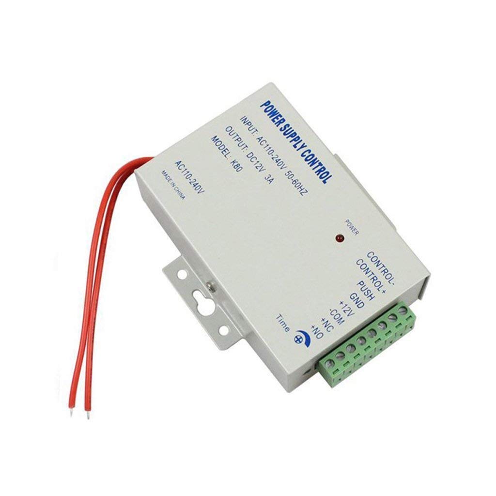 12V DC Power Supply Controller for Access Control Systems - Converts AC 110-240V to DC 12V - Compatible with Electric Strike Locks, Magnetic Locks, Intercoms & Video Door Phones - Ideal for Home Security & Commercial Building Access Control