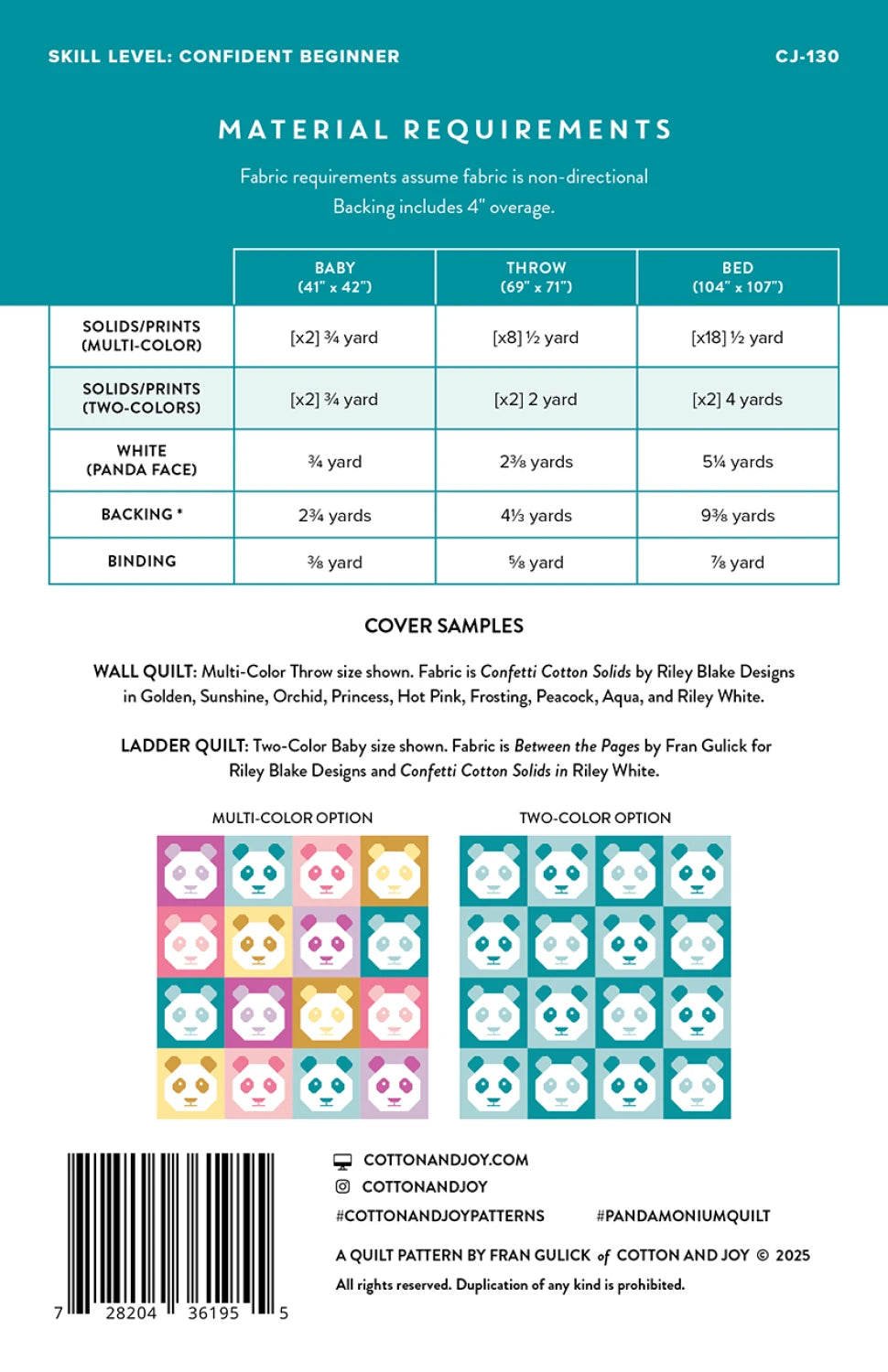 Pandamonium Quilt Pattern PDF - Cute Panda Bear Quilting Design for DIY Projects - Perfect for Baby Blankets, Home Decor & Quilting Gifts
