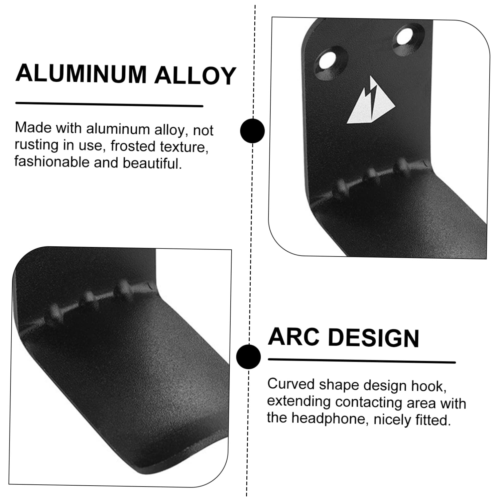 Premium Aluminum Alloy Headphone Hook & Headset Stand - Space-Saving Desk/Wall Mount Earphone Holder & Coat Hanger for Office, Gaming Setup, and Home Organization
