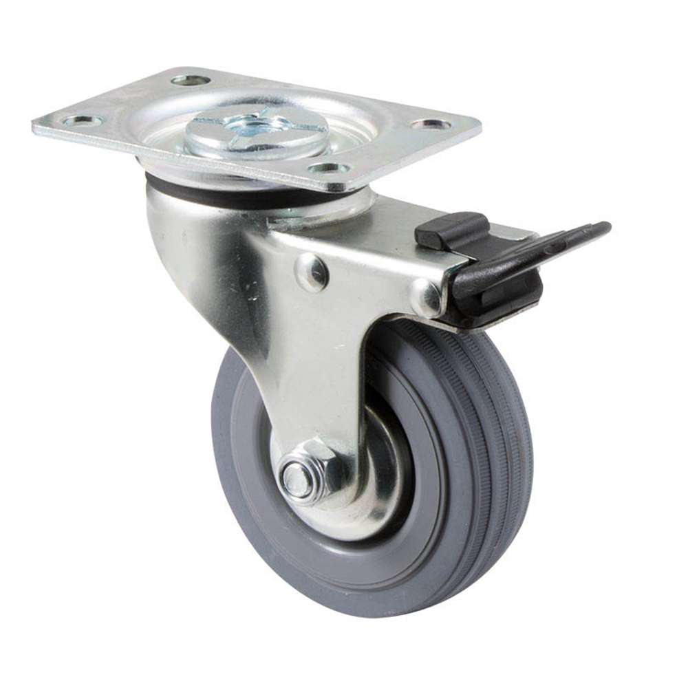 75mm Heavy Duty Polyurethane Swivel Castor Wheels with Rubber Tread - 50kg Load Capacity - Ideal for Carts, Furniture, and Industrial Equipment