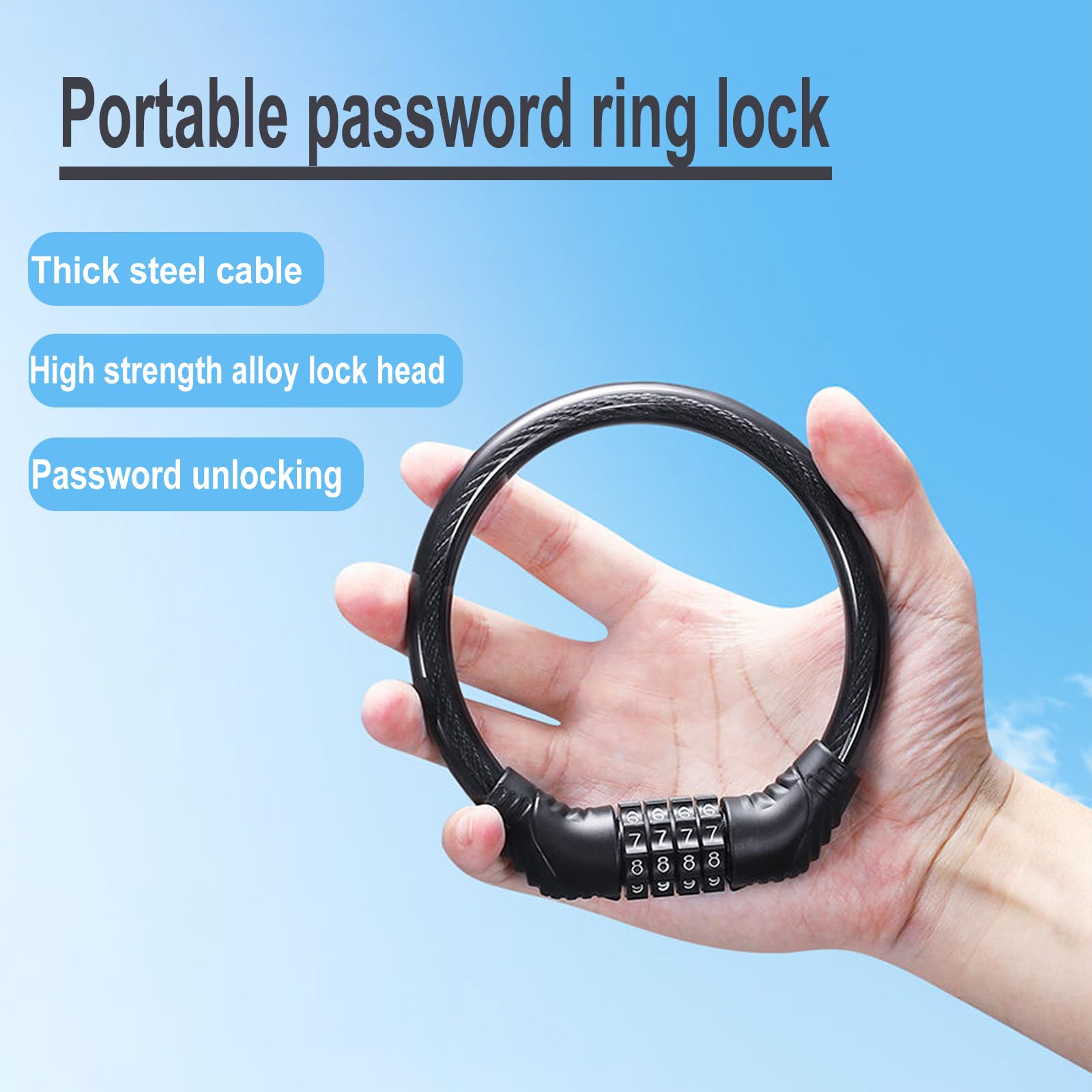 4 Digit Resettable Combination Bike Lock Cable - Heavy Duty Anti-Theft Bicycle Chain Lock for Motorcycle & Bikes (16 Inch, 2 Pack) | Secure Parking, Commuting & Outdoor Cycling Protection