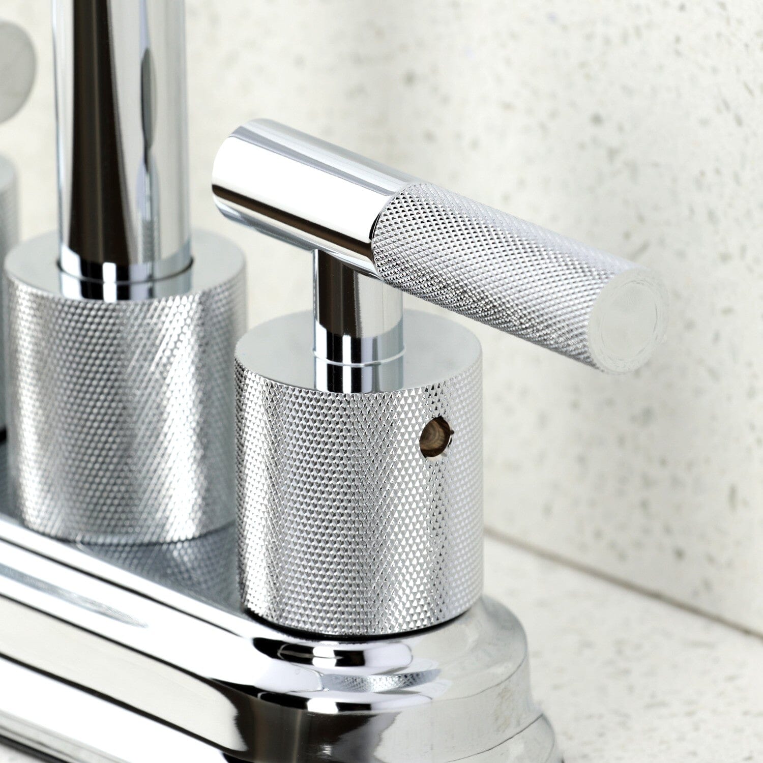 Stainless Steel 2-Hole Deck Mount Bar Faucet with Knurled Handles - Commercial & Home Bar Sink, Restaurant, Coffee Shop, Wet Bar Installation