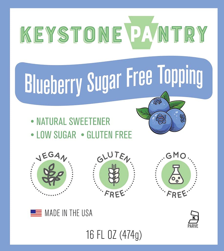 Keystone Pantry Blueberry Flavored Topping - Gluten Free, Vegan, Low Sugar, Non-GMO, Kosher-Parve - Perfect for Pancakes, Yogurt & Desserts