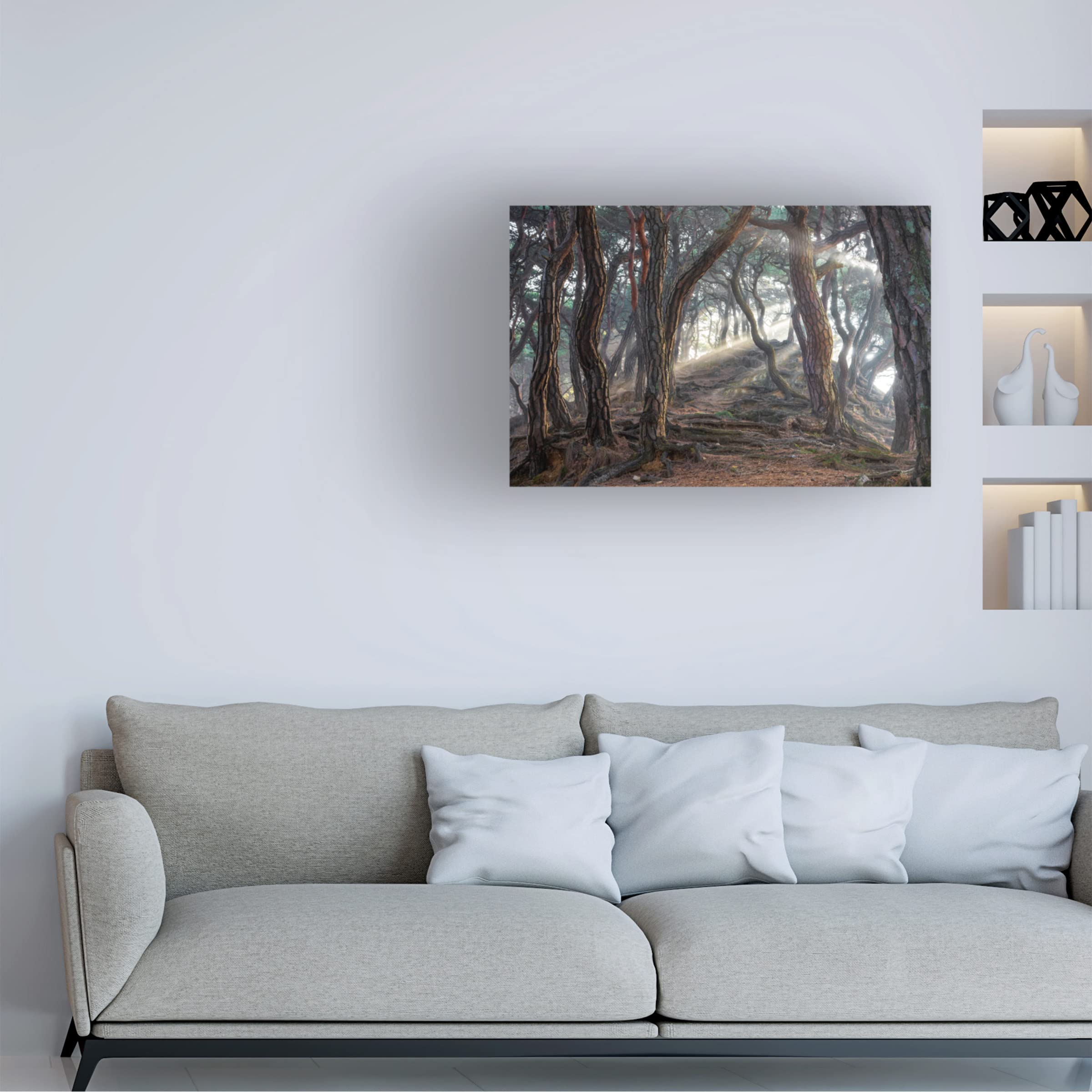 Trademark Fine Art 'Sacred Pine Forest' by Jaeyoun Ryu - Premium Canvas Wall Art for Living Room, Bedroom & Office Decor