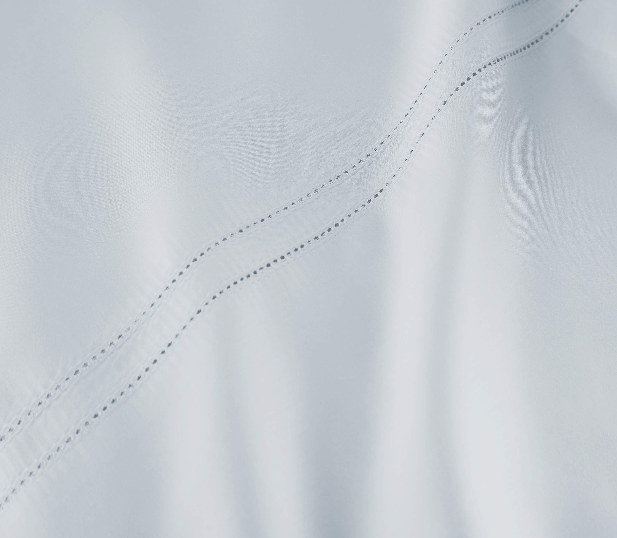 Pure Parima Luxury 100% CEA Certified Egyptian Cotton Sheet Set - Extra-Long Staple, Breathable & Cooling Bedding - Includes Flat Sheet, Fitted Sheet & 2 Pillowcases (Full Size, Icy Blue) - Perfect for Hot Sleepers & All-Season Comfort