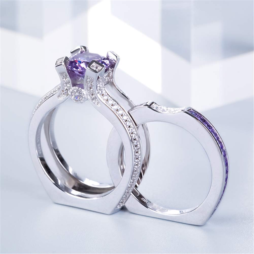 Jeulia Women's 3.5 Carat Cubic Zirconia Wedding Ring Set - Sterling Silver Simulated Diamond Engagement Ring with Round Cut Colorful Stones - Perfect for Anniversaries, Proposals & Special Occasions