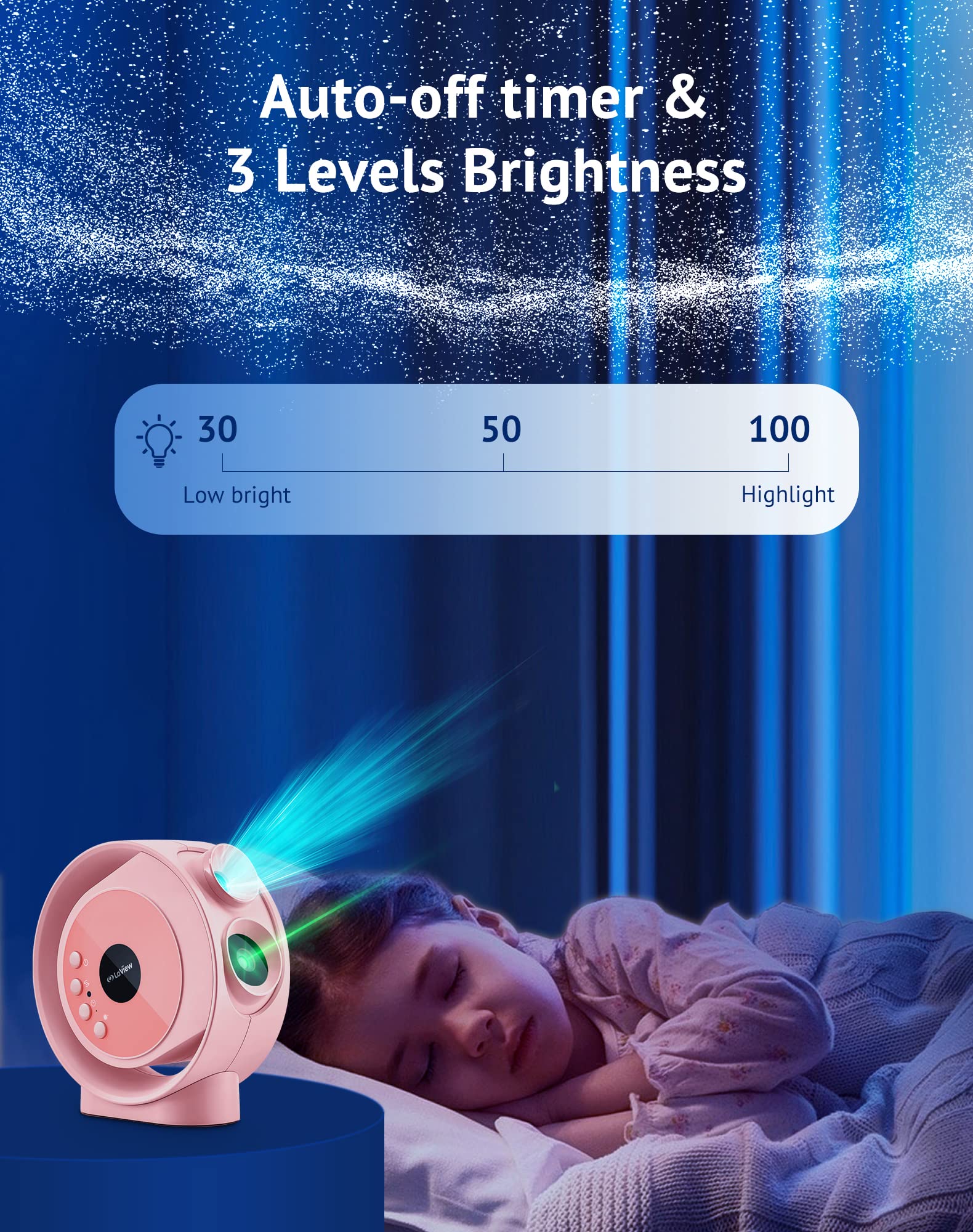 LaView Galaxy Star Projector for Kids - HD Home Planetarium with 130 ft² Projection Area, Auto-Off Timer & Remote Control - 4pc 6K Replaceable Discs for Bedroom Decor, Nursery Night Light, and Relaxation Therapy