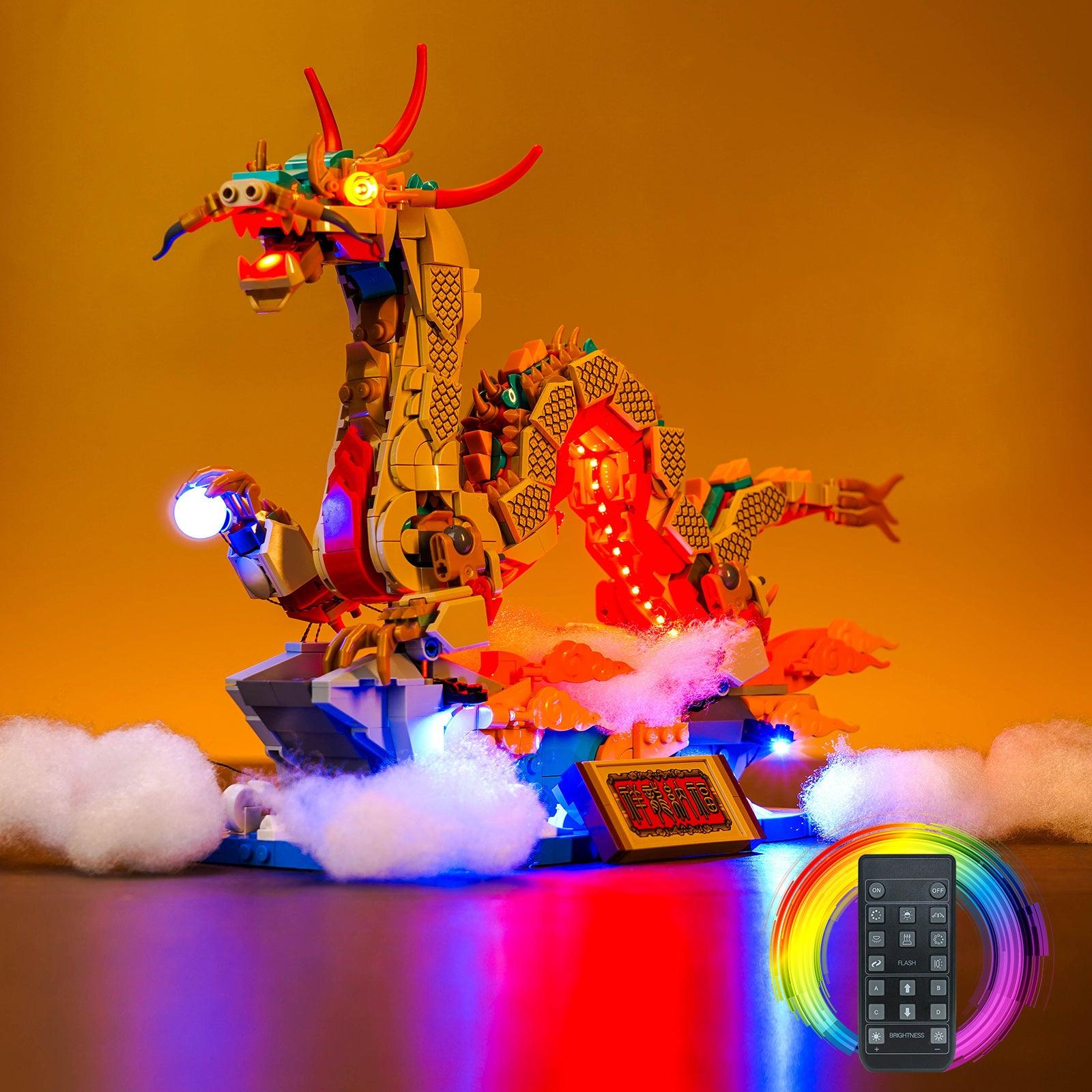 LEGO Spring Festival Auspicious Dragon 80112 Light Kit - LED Building Blocks Lighting Set for Chinese New Year Decorations | Perfect for Home Display, Gift Giving & Holiday Festivities