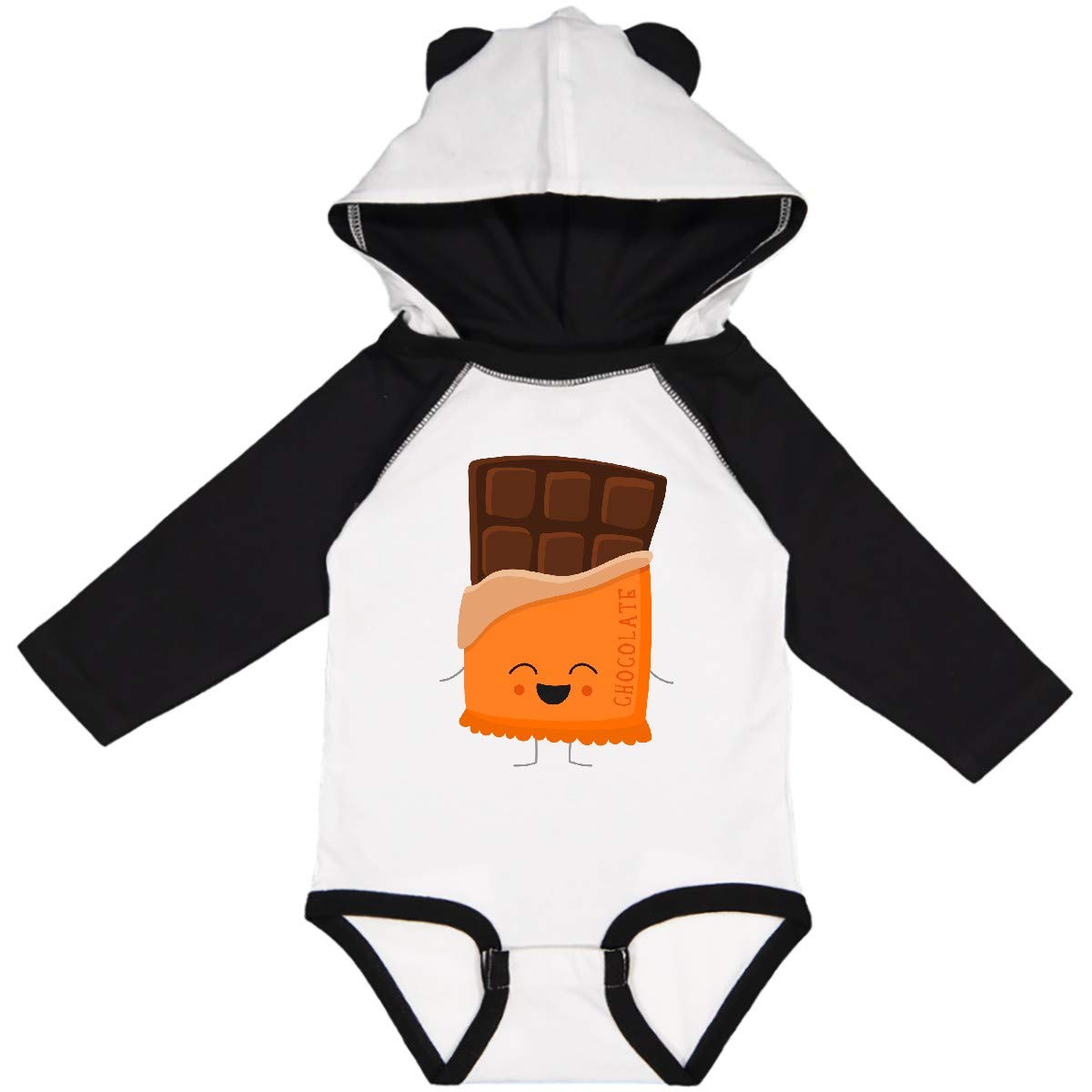 Inktastic Cute Kawaii Chocolate Candy Bar Print Long Sleeve Baby Bodysuit - Soft Cotton Onesie for Infants, Perfect for Playtime & Photo Shoots