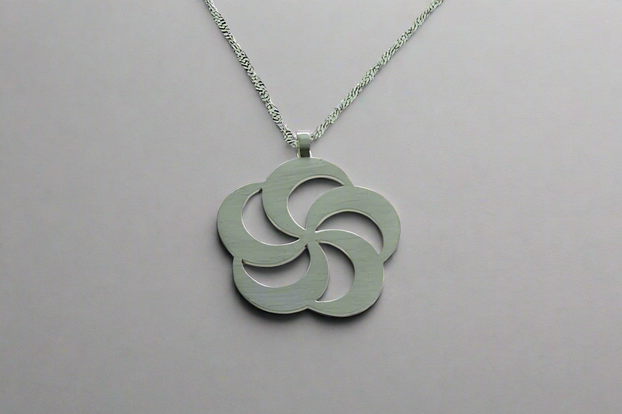 Lotus Spiral Pendant Necklace - 55cm Sterling Silver Chain for Women - Perfect for Yoga, Meditation & Boho Fashion