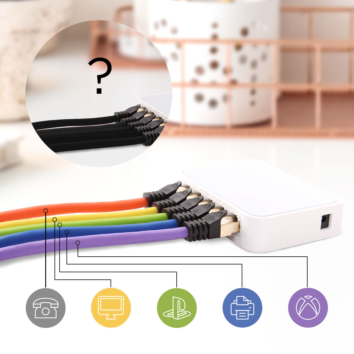 Duronic CAT8 Ethernet Cable 0.5M (1.6ft) High-Speed 40Gbps 2000MHz Shielded Network Cable, SFTP Snagless RJ45 Connector - for Gaming, Streaming & Home Office (Purple)