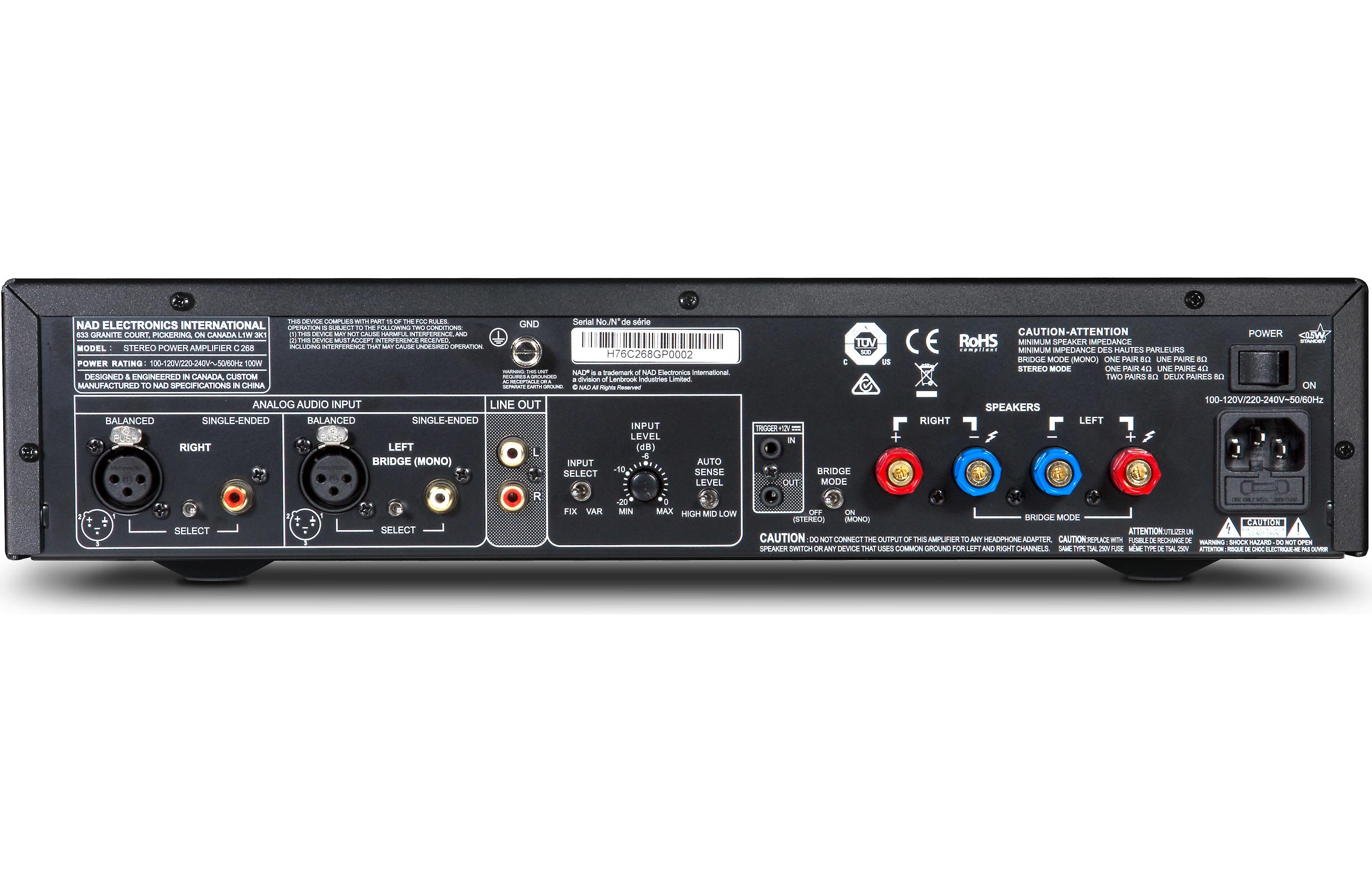NAD Electronics C 268 Stereo Power Amplifier - High Fidelity Audio for Home Theater & Music Systems | Perfect for Audiophiles & Home Entertainment Setups
