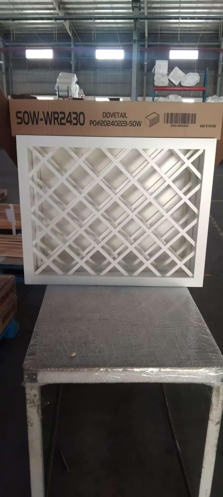 Solid Wood RTA Wine Bottle Rack Wall Cabinet with Lattice Panels - 24