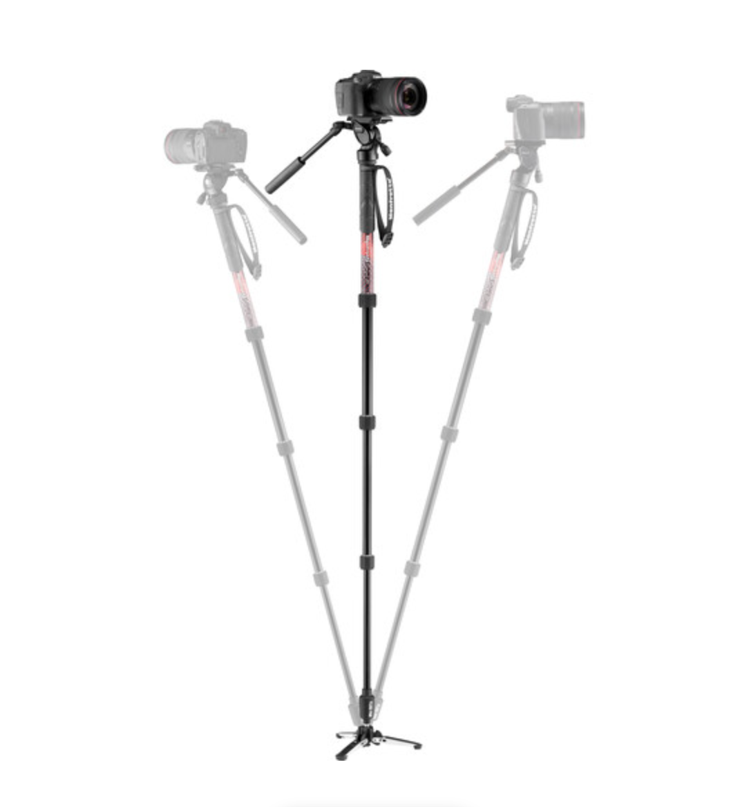Manfrotto Element MII Video Monopod Kit - Lightweight Aluminum Camera Monopod with Fluid Head for DSLR & Mirrorless Cameras - Perfect for Travel, Vlogging & Professional Videography