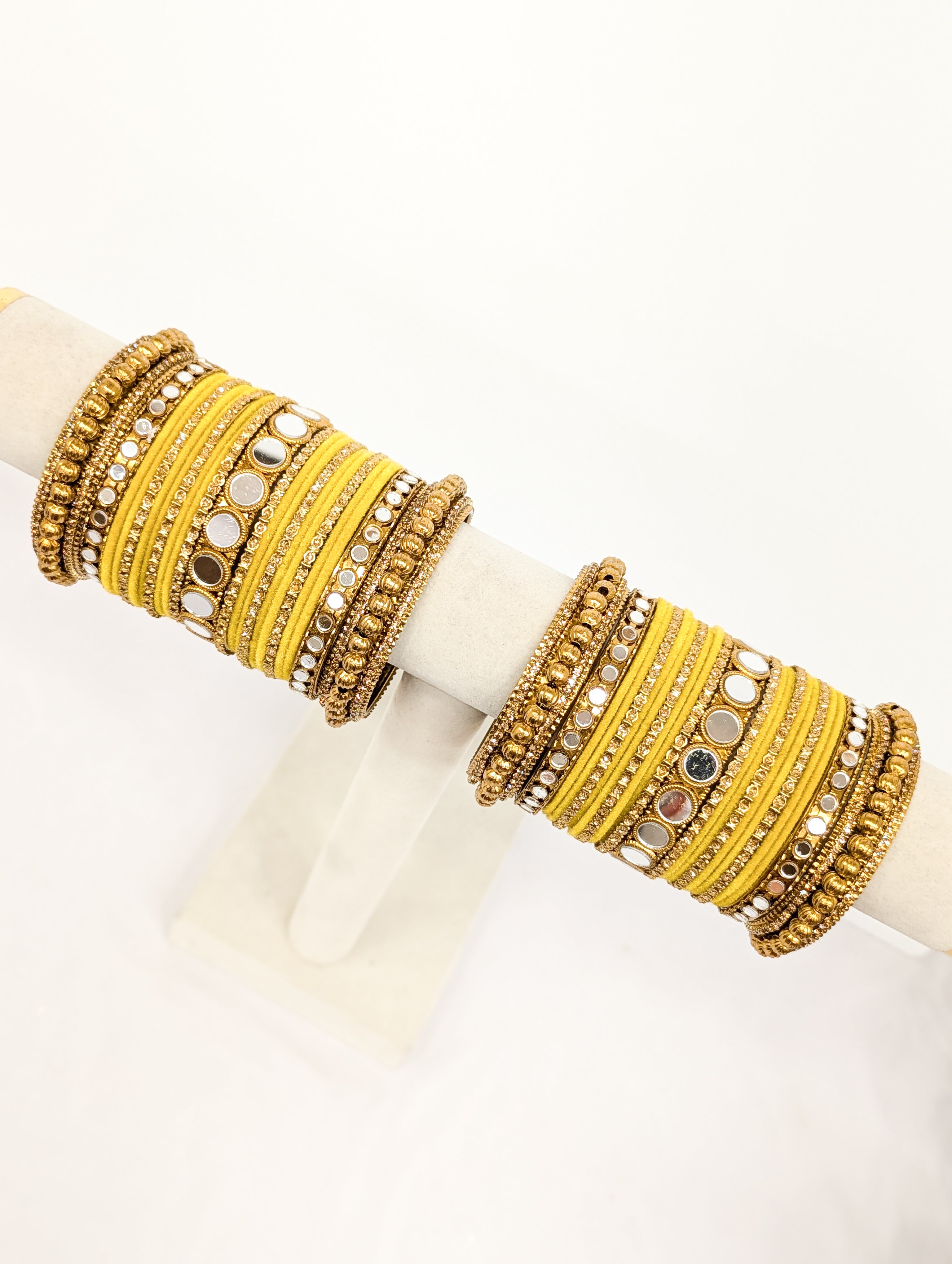 Radhika Mirror Bangles - 2 Hand Set of Traditional Indian Bracelets for Women | Perfect for Weddings, Festivals & Boho Fashion Accessories