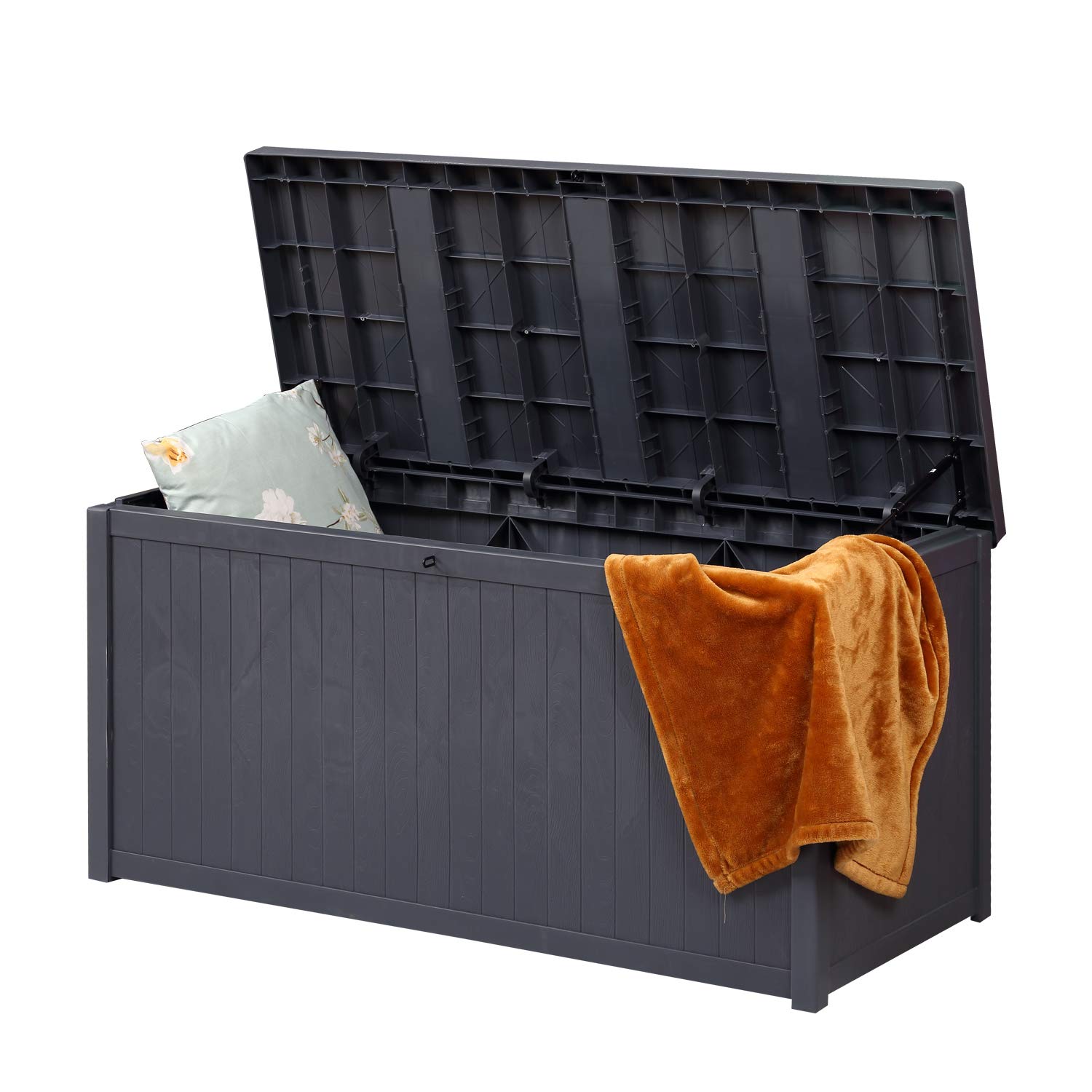 **OVASTLKUY Outdoor Storage Container Deck Box - Waterproof Patio Furniture Organizer for Cushions, Garden Tools & Pool Toys (C006) - Perfect for Backyard, Deck & Poolside Storage**