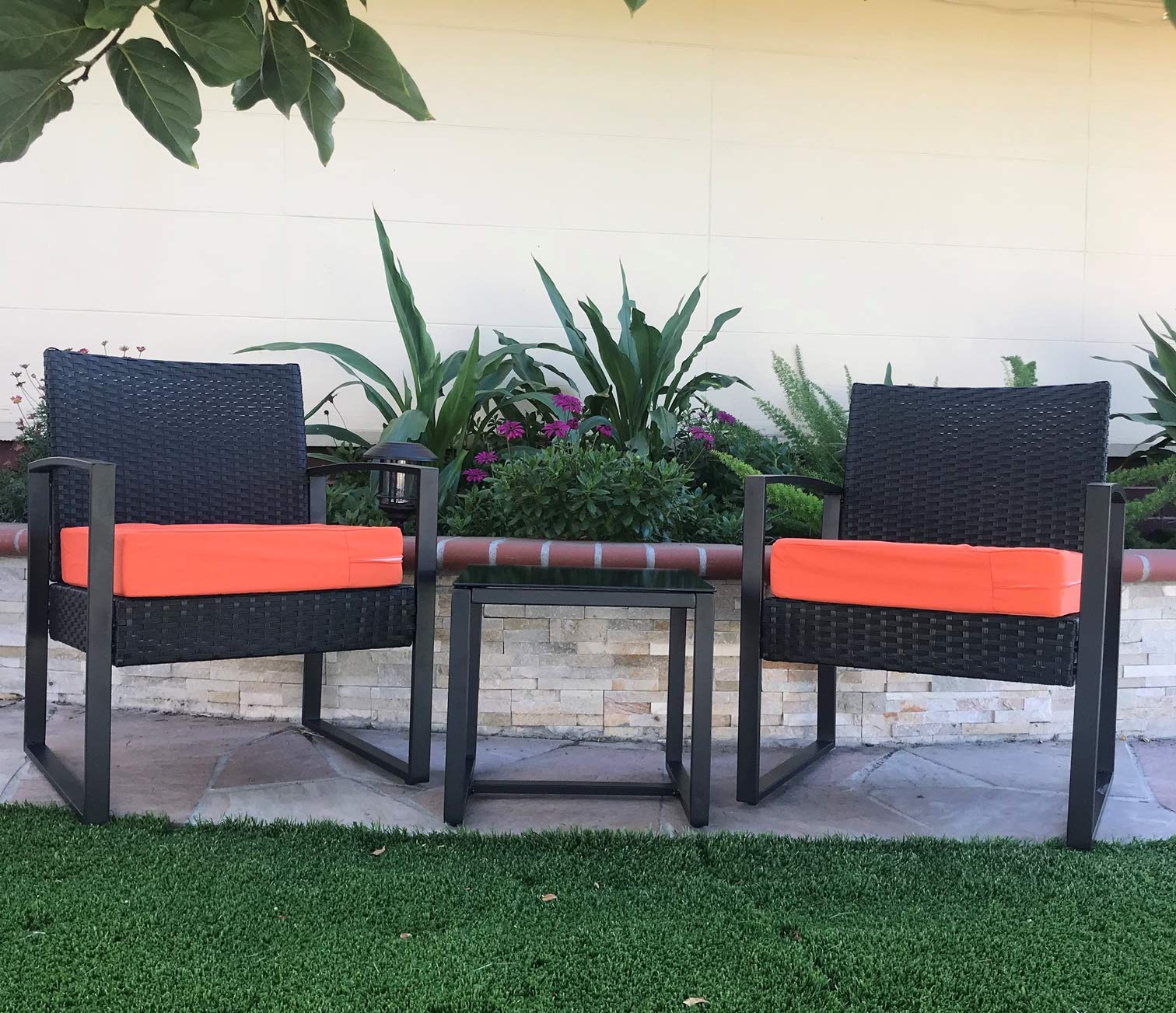 Waterproof UV-Resistant Patio Chair Cushion Cover - Indoor/Outdoor Use, 24x24x4 Inches, Sunkissed Orange - Perfect for Poolside Lounging, Garden Furniture & Deck Chairs