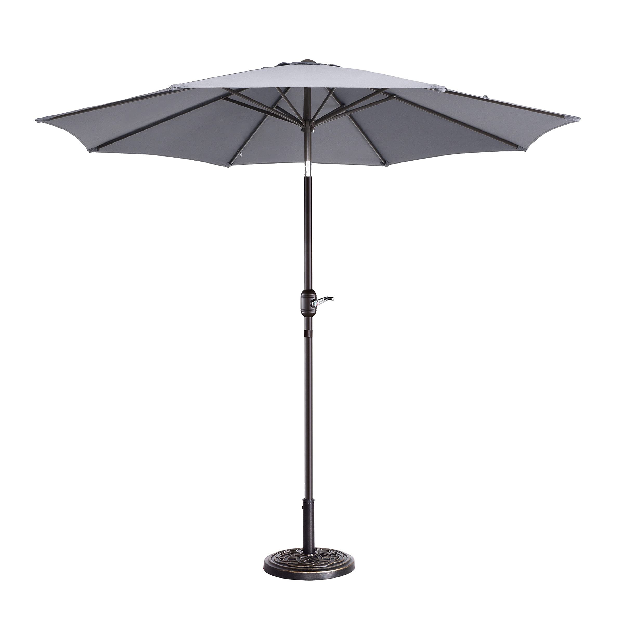 Pure Garden 492046OZV Outdoor Patio Umbrella in Gray - Perfect for Poolside, Backyard, and Garden Shade