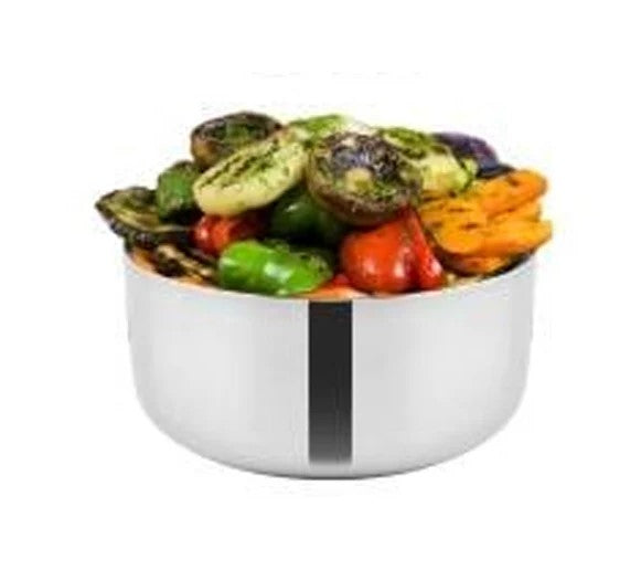 Premium Stainless Steel Tabakh Sada Vati (Size #5) - Durable Indian Spice Box for Kitchen Storage & Traditional Cooking
