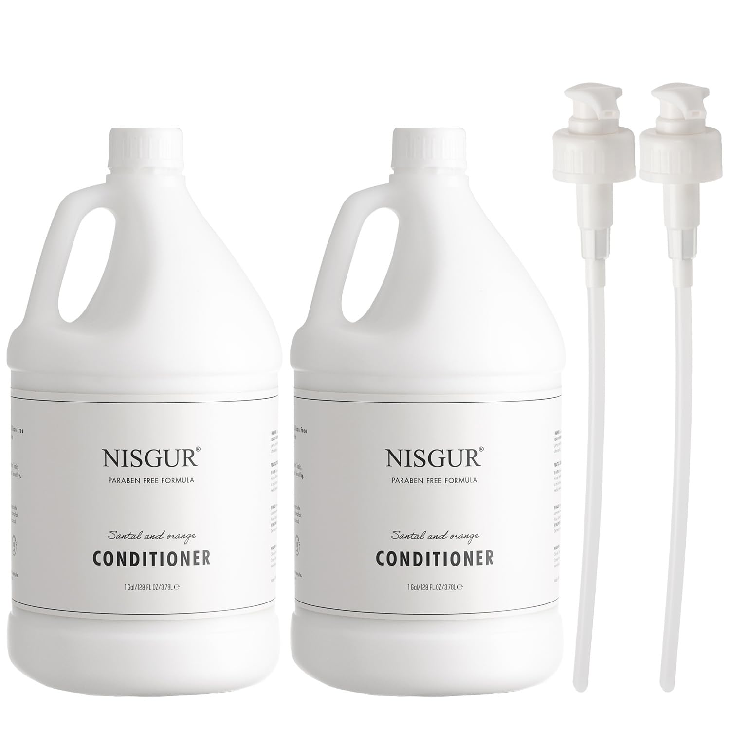 2-Pack 1 Gallon Bulk Hotel Conditioner with Pump Dispenser - Aloe Vera & Green Tea Extract Infused - Refillable for Wall-Mounted & Stand Dispensers - Perfect for Hotels, Spas, Salons & Home Use