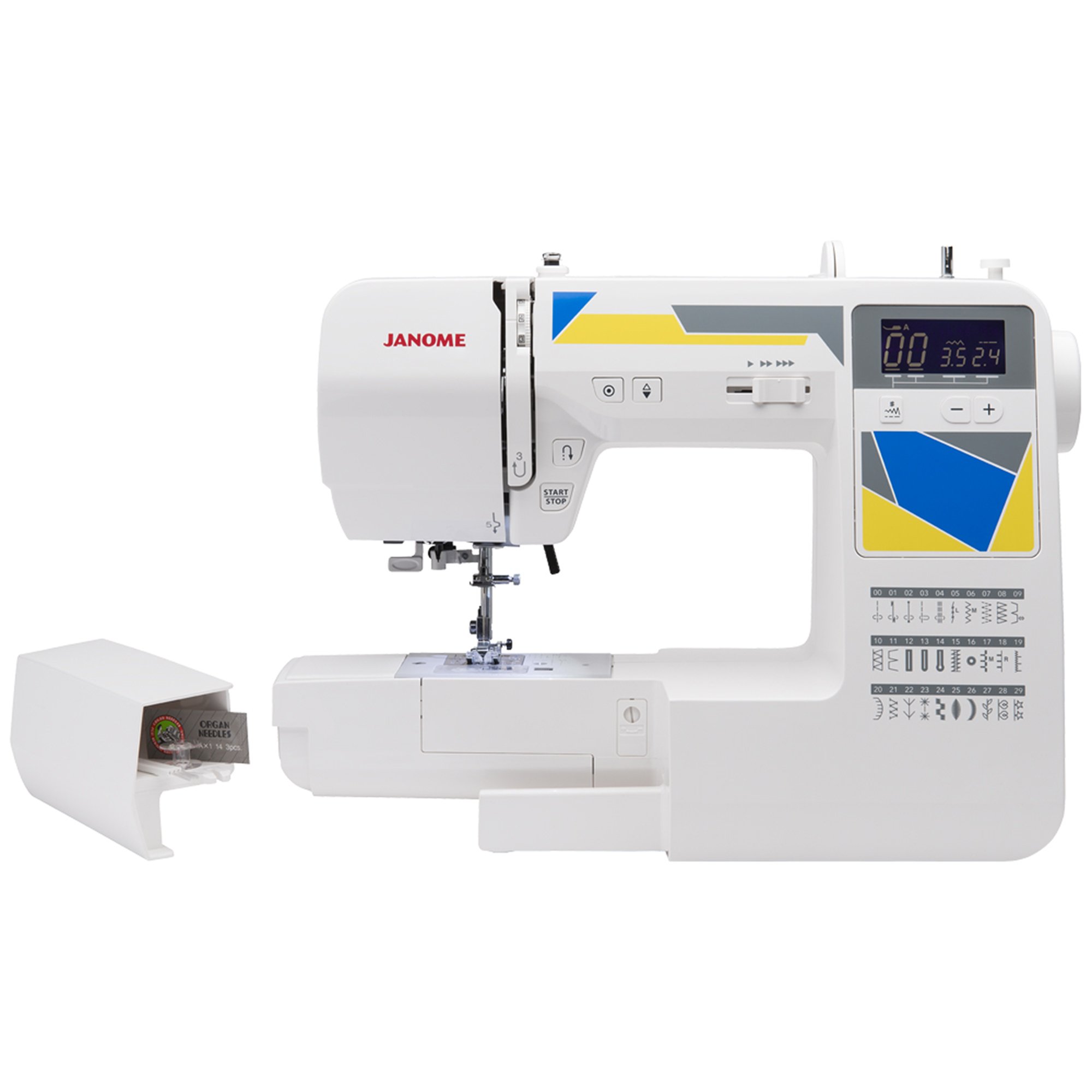 Janome MOD-30 Computerized Sewing Machine with 30 Built-In Stitches & 3 One-Step Buttonholes - Drop Feed System, Accessories Included - Perfect for Quilting, Dressmaking & Home DIY Projects