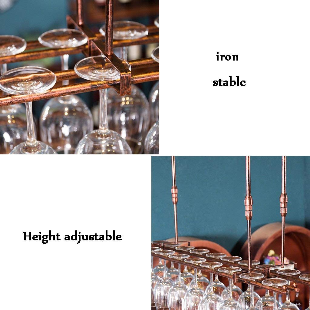 U-Shaped Wrought Iron Wine Rack Organizer - Hanging Wine Glass Holder & Coffee Cup Stand for Bar, Kitchen, or Dining Room Display - Creative Upside Down Goblet Storage Shelf for Stylish Home Decor
