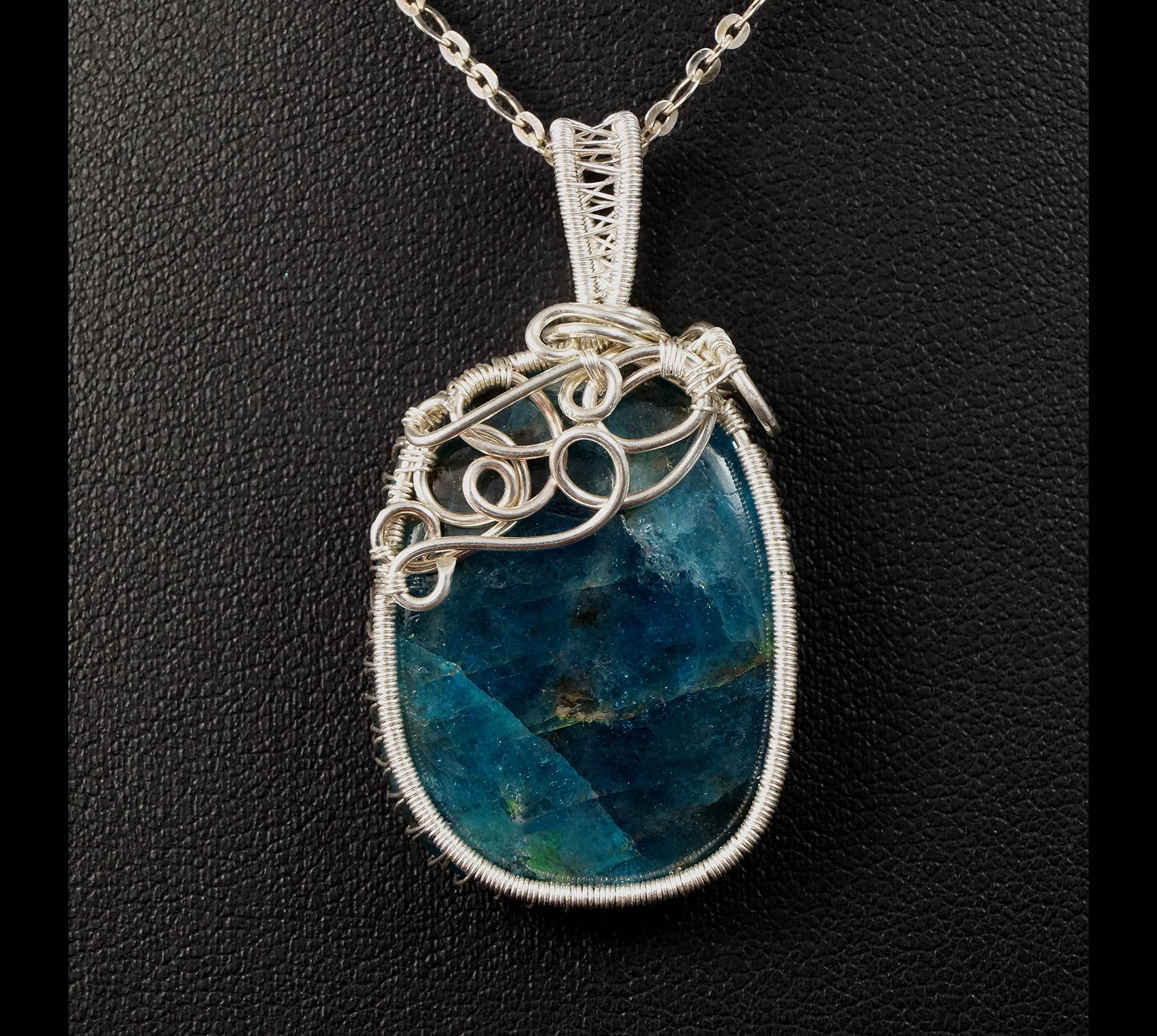 Blue Apatite Sterling Silver Pendant - Handcrafted Artisan Jewelry for Women, Gift for Her & Mom | No Chain Included | Perfect for Birthdays, Anniversaries & Special Occasions