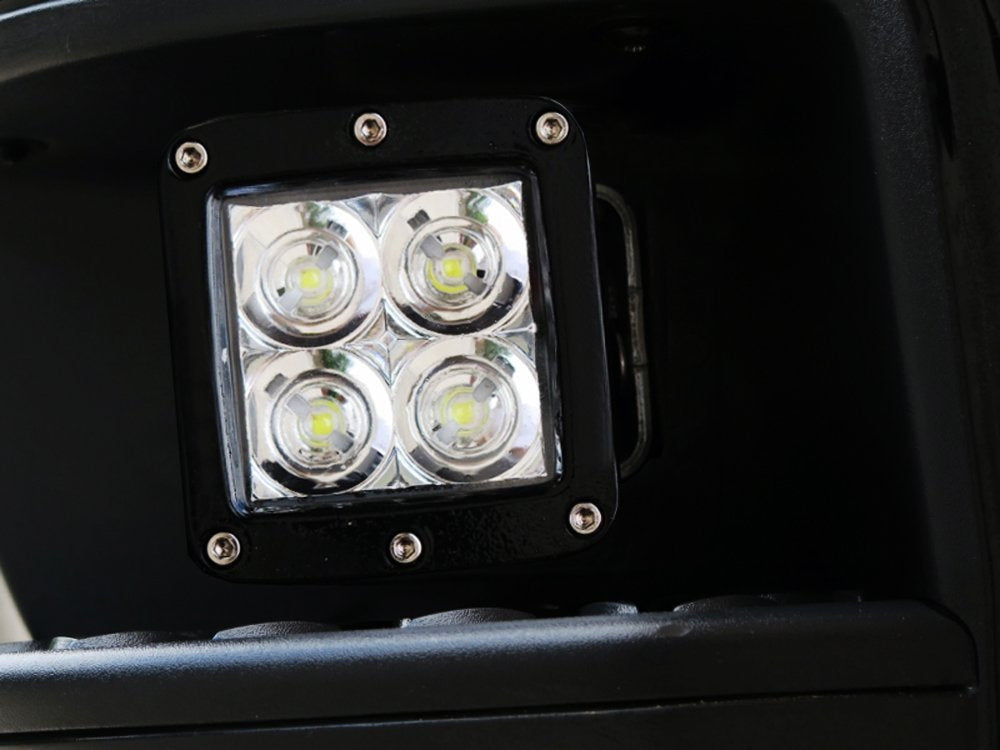 40W LED Pod Lights with Rear Bumper Foot Step Bracket & Wiring Kit - Compatible with 2015+ Chevy Silverado & GMC Sierra Trucks - Perfect for Off-Roading, Camping & Night Driving