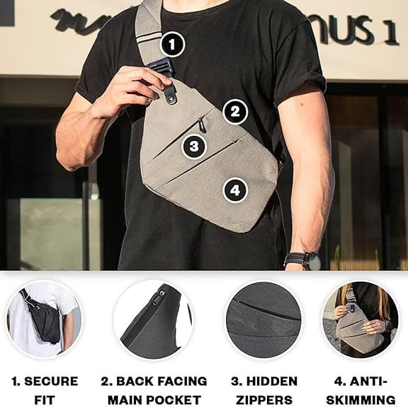 Anti Theft Crossbody Bag for Women - Secure Travel Purse with RFID Blocking & Slash Proof Straps - Perfect for Commuting, Sightseeing & Daily Use