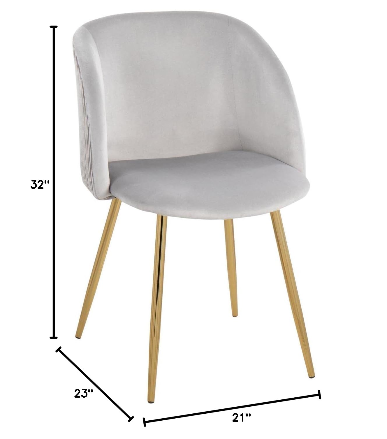 LumiSource Fran Pleated Waves Chair - Set of 2 Modern Upholstered Dining Chairs for Kitchen Table | Comfortable Contemporary Seating for Home, Restaurant & Office Use