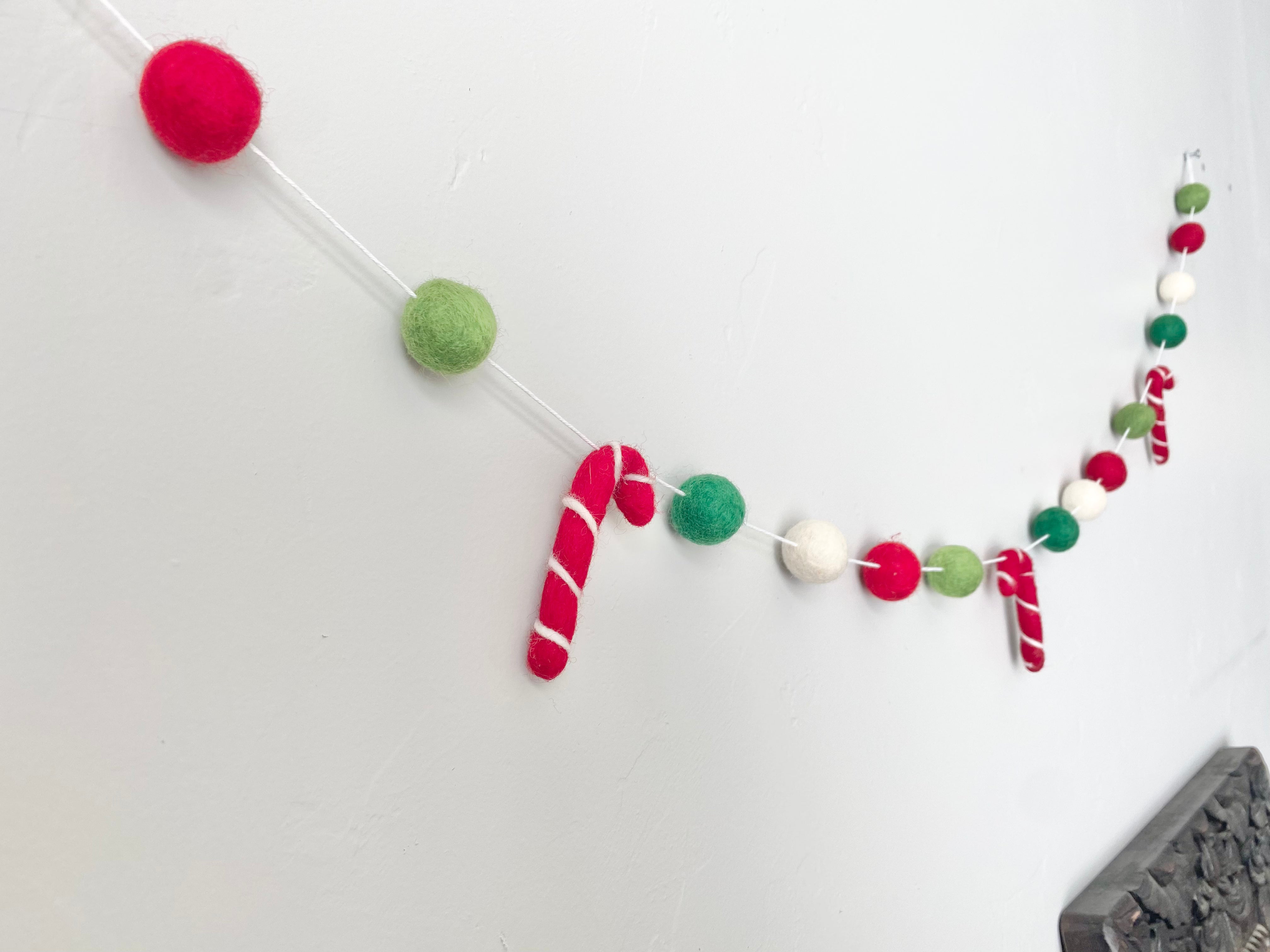 Festive Christmas Candy Cane Garland Decor - Red & White Striped Holiday Party Decorations for Tree, Fireplace, and Home Holiday Decor