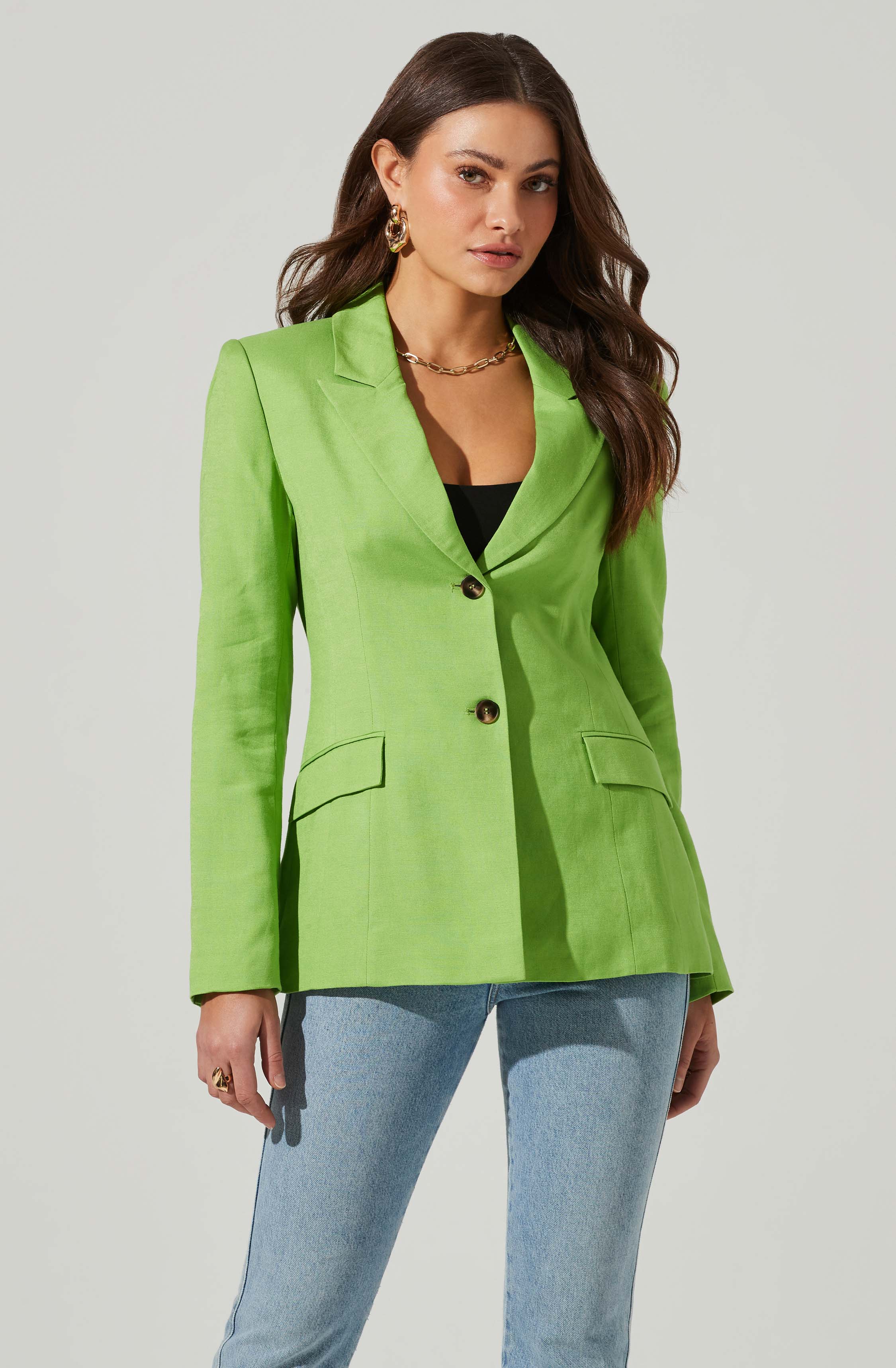 Women's Slim Fit Stretch Buttoned Blazer Jacket for Office Work & Business Casual Outfits | Professional & Stylish Workwear