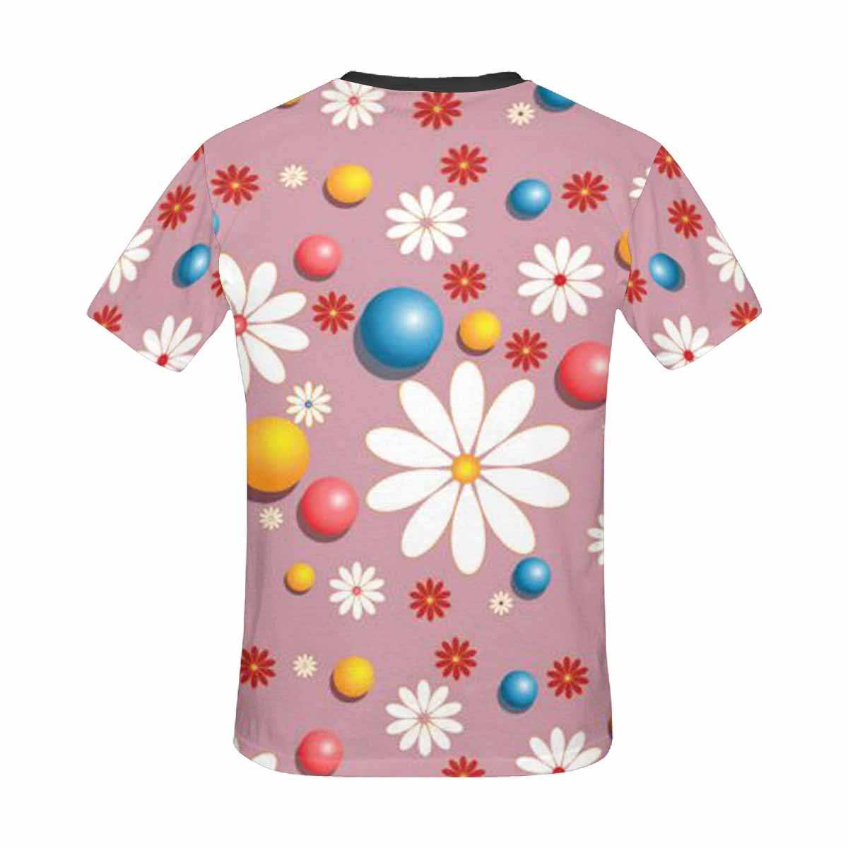 Women's Floral Print T-Shirt with Colorful Flowers and Polka Dots - Stylish Casual Tee for Summer Outfits, Beach Wear & Everyday Fashion