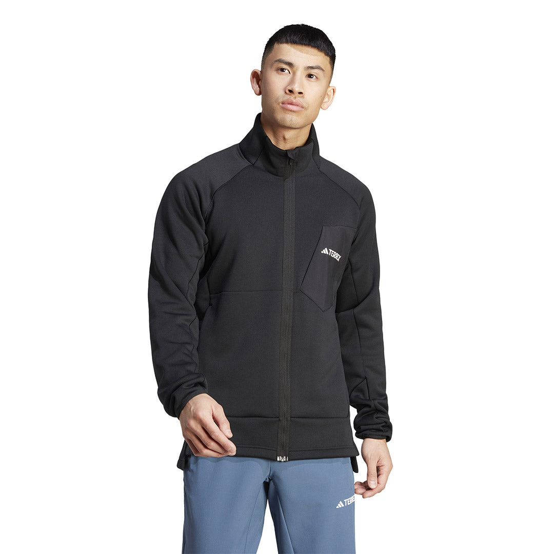 Adidas Men's Terrex Xperior Medium Fleece Jacket - Lightweight Hiking & Outdoor Winter Jacket for Men - Perfect for Camping, Trail Running and Cold Weather Activities (IB1839)
