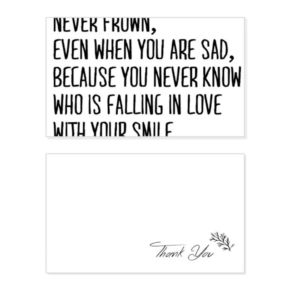 Poetry Never Frown Always Smile Thank You Card - Elegant Greeting Card for Birthday, Wedding & Appreciation - Perfect for Special Occasions & Heartfelt Messages