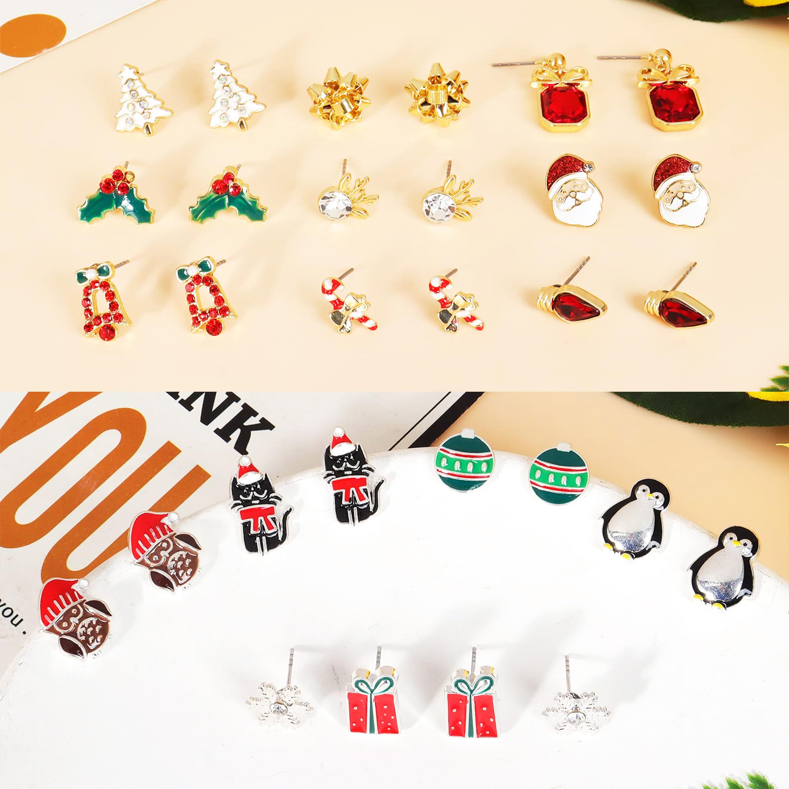 Festive Christmas Earrings for Women - Holiday Tree, Snowflake, Candy Cane, Penguin & Gingerbread Dangle Earrings - Perfect Stocking Stuffers & Party Accessories for Xmas Celebrations