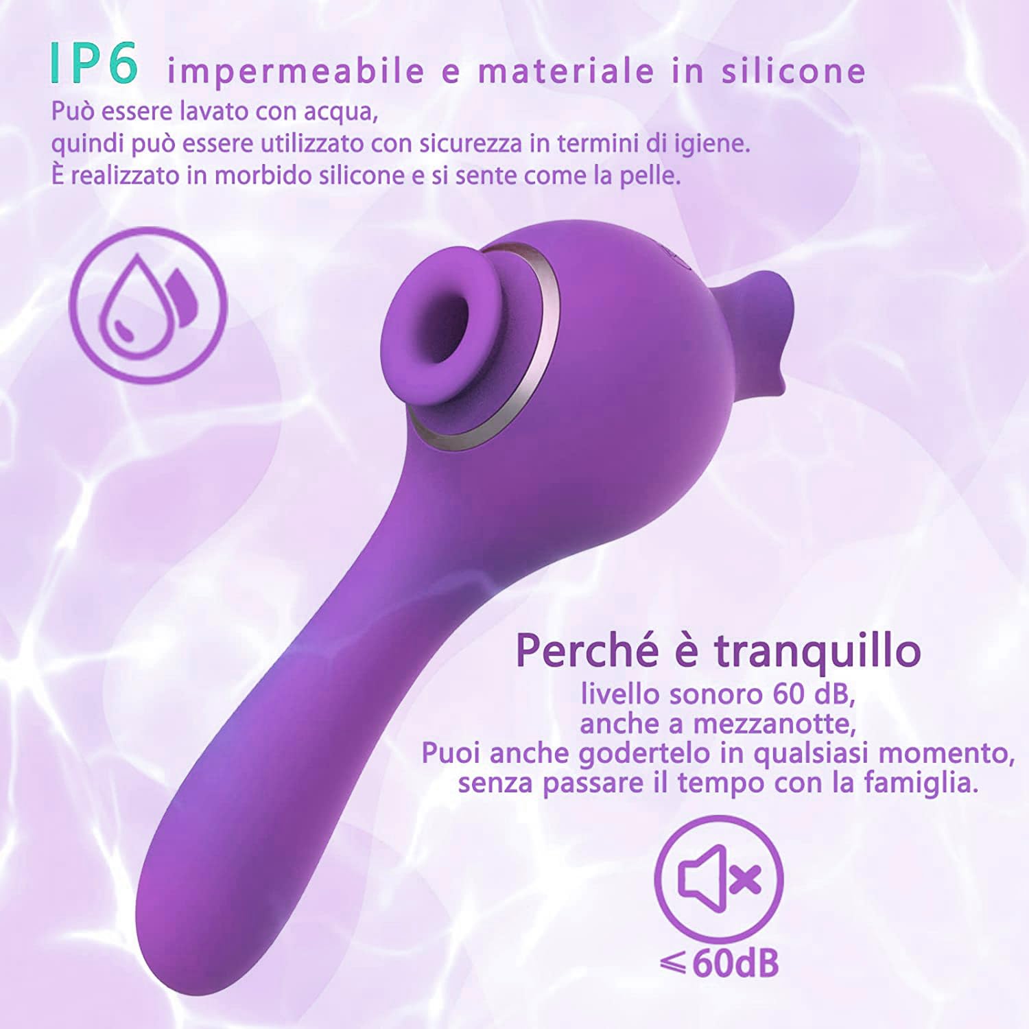 3 in 1 G-Spot Vibrator for Women - 10 Vibration Modes with Licking & Suction Function - Clitoral Stimulator & Dildo - Perfect Couples Sex Toy for Romantic Nights & Solo Play