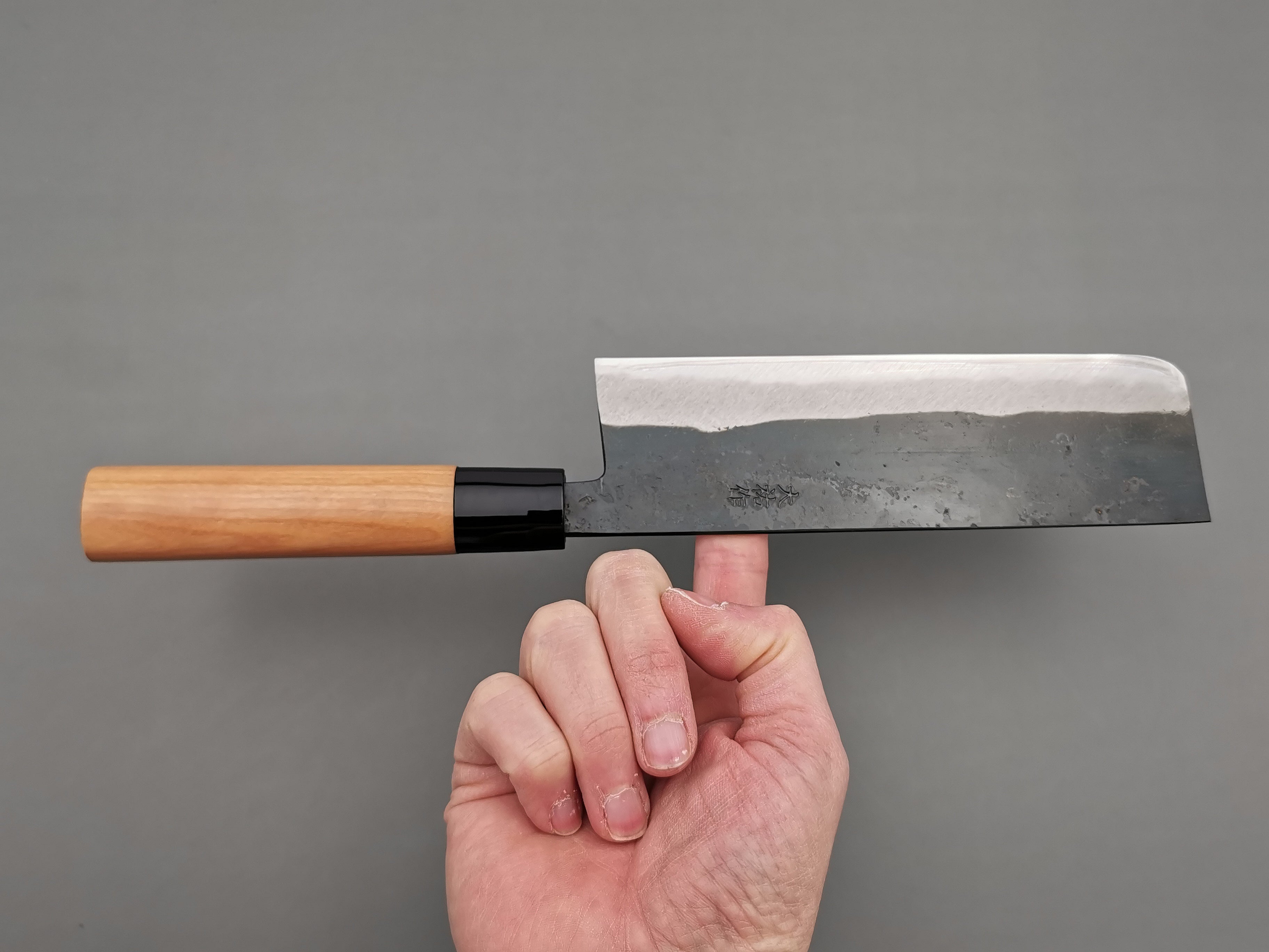 Premium Japanese Nakiri Knife - Daisuke Nishida White #1 Kurouchi Finish - Perfect for Sushi, Vegetables & Precision Cutting