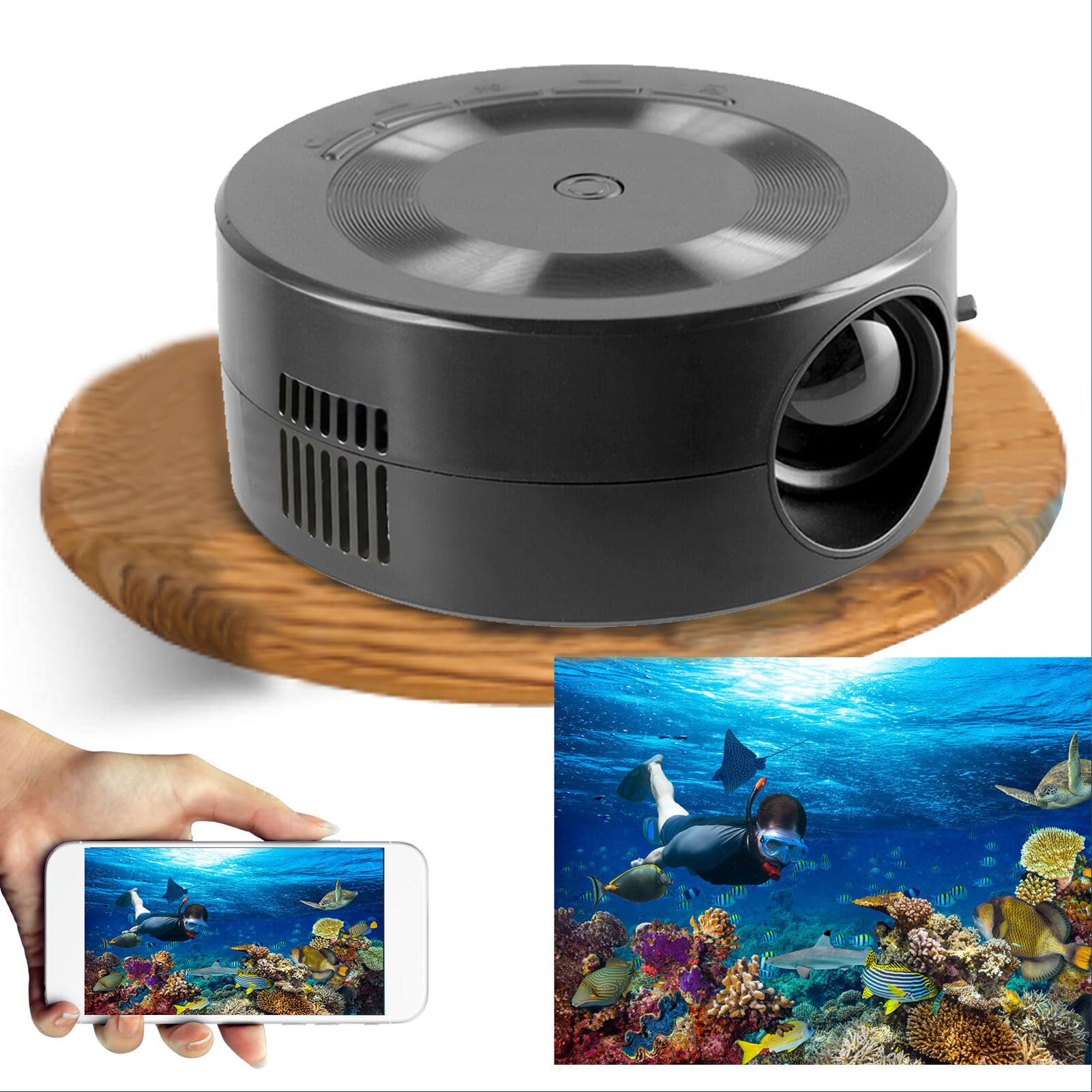 Mini Projector 1080P - Portable LED Home Theater Projector for iPhone, Android, USB, HDMI | Ideal for Movies, Gaming & Presentations | Compact Design for Indoor & Outdoor Use