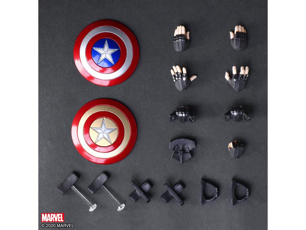 Bring Arts Marvel Universe Variant Captain America Action Figure by Square Enix - Collectible Anime-Style Superhero Toy for Display & Cosplay