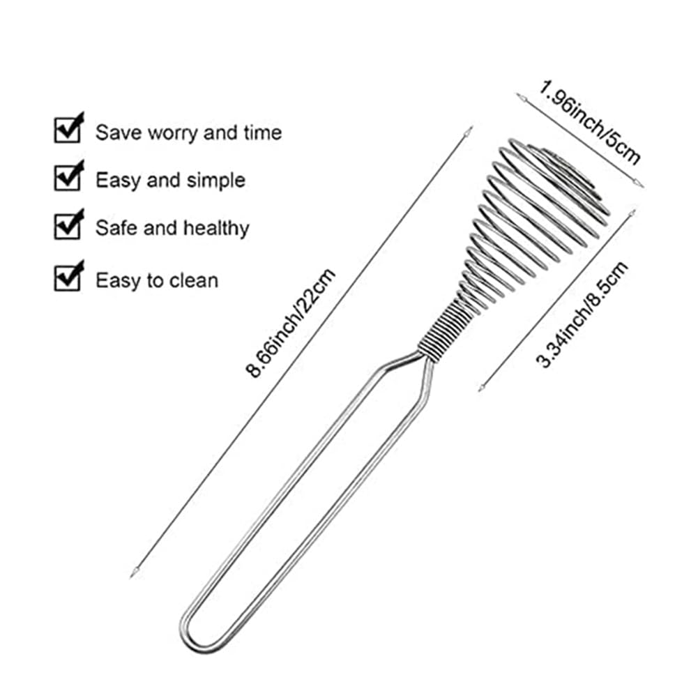 Stainless Steel Spring Coil Whisk - Hand Mixer for Cream, Eggs & Baking - Durable Kitchen Tool for Mixing, Beating & Whipping - Perfect for Baking, Cooking & Dessert Making