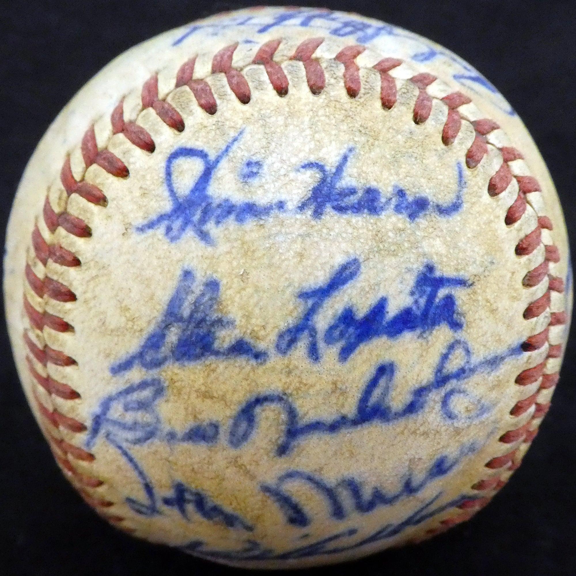 1950 Spring Training Autographed Official Baseball - 20 Signatures Including Stan Musial & Enos Slaughter - Beckett Certified BAS #A52632 - Perfect for Baseball Memorabilia Collectors & Sports Fans Display